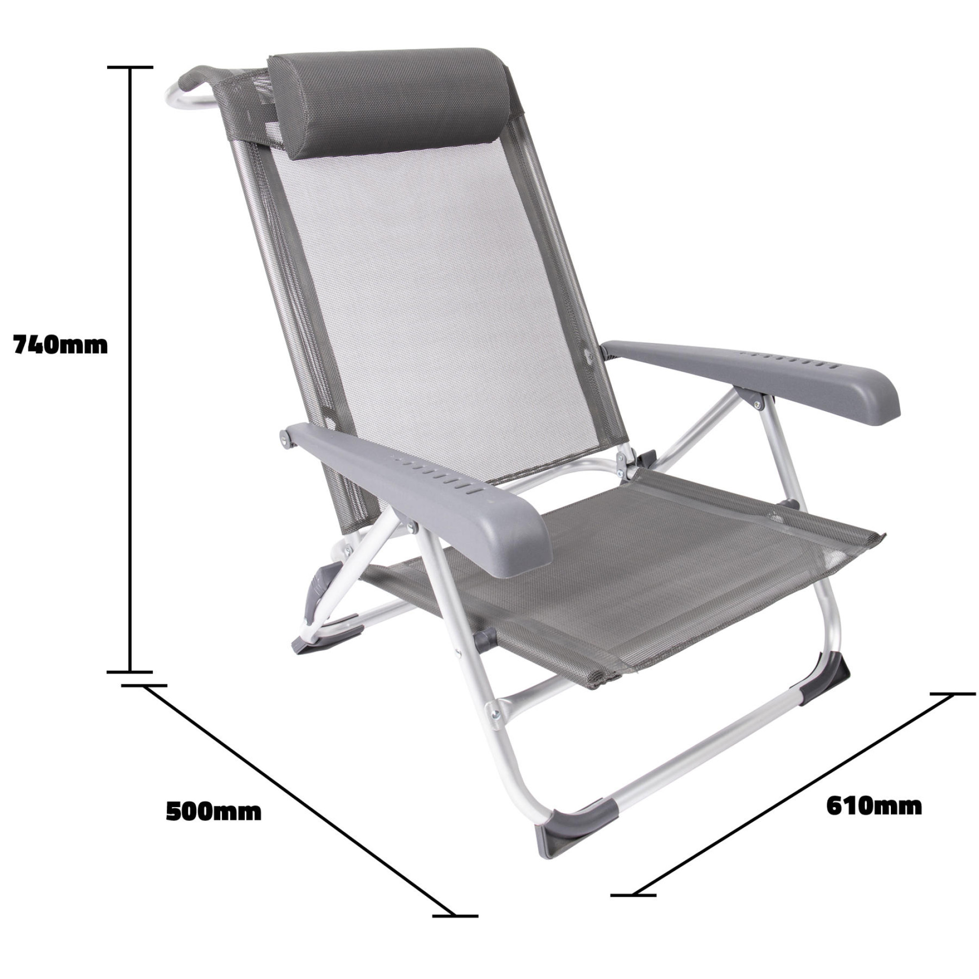 Крісло розкладне Bo-Camp Saint-Tropez Grey (1204796) - 1 - Robinzon.ua