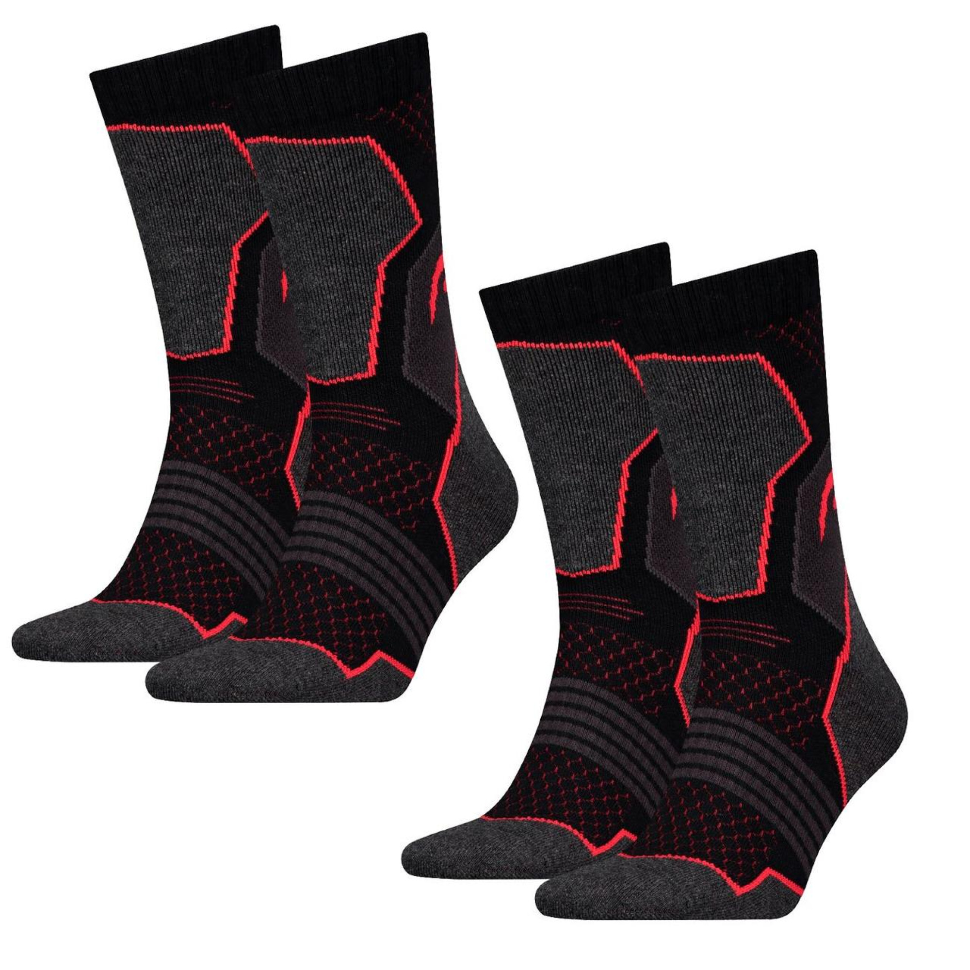 Шкарпетки Head Hiking Crew Unisex 2-pack 35-38 black/red 781001001-232 - 3 - Robinzon.ua