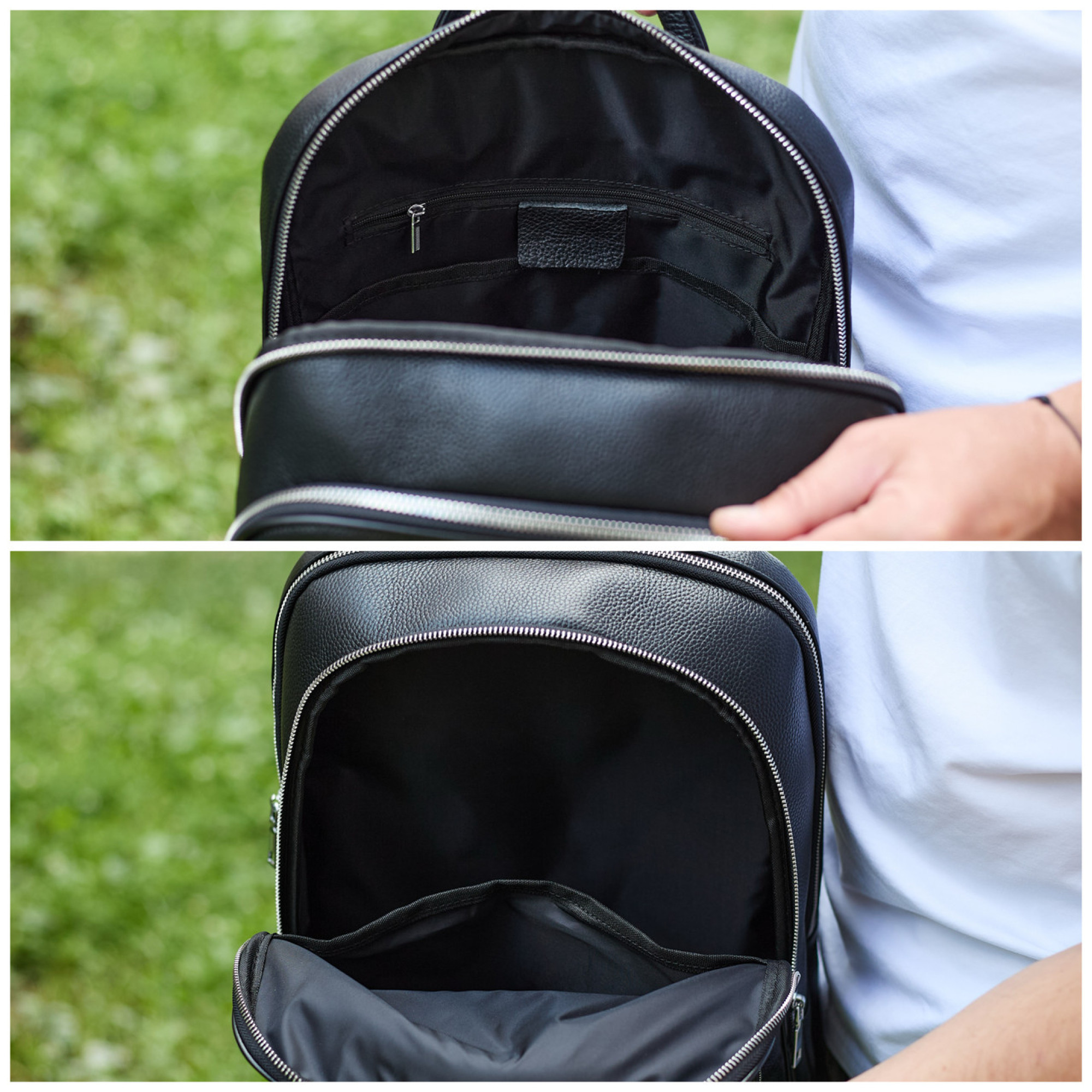 Кожаный мужской рюкзак классический черный из натуральной кожи качественный Tiding Bag 45239 - 1 - Robinzon.ua