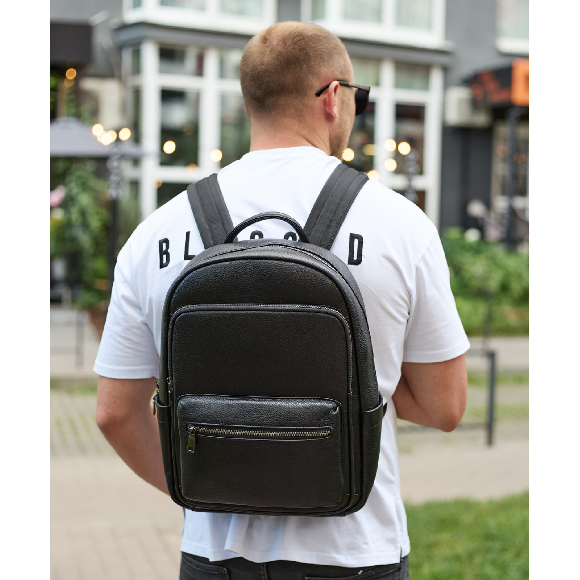 Кожаный мужской рюкзак классический черный из натуральной кожи качественный Tiding Bag 68932 - 6 - Robinzon.ua