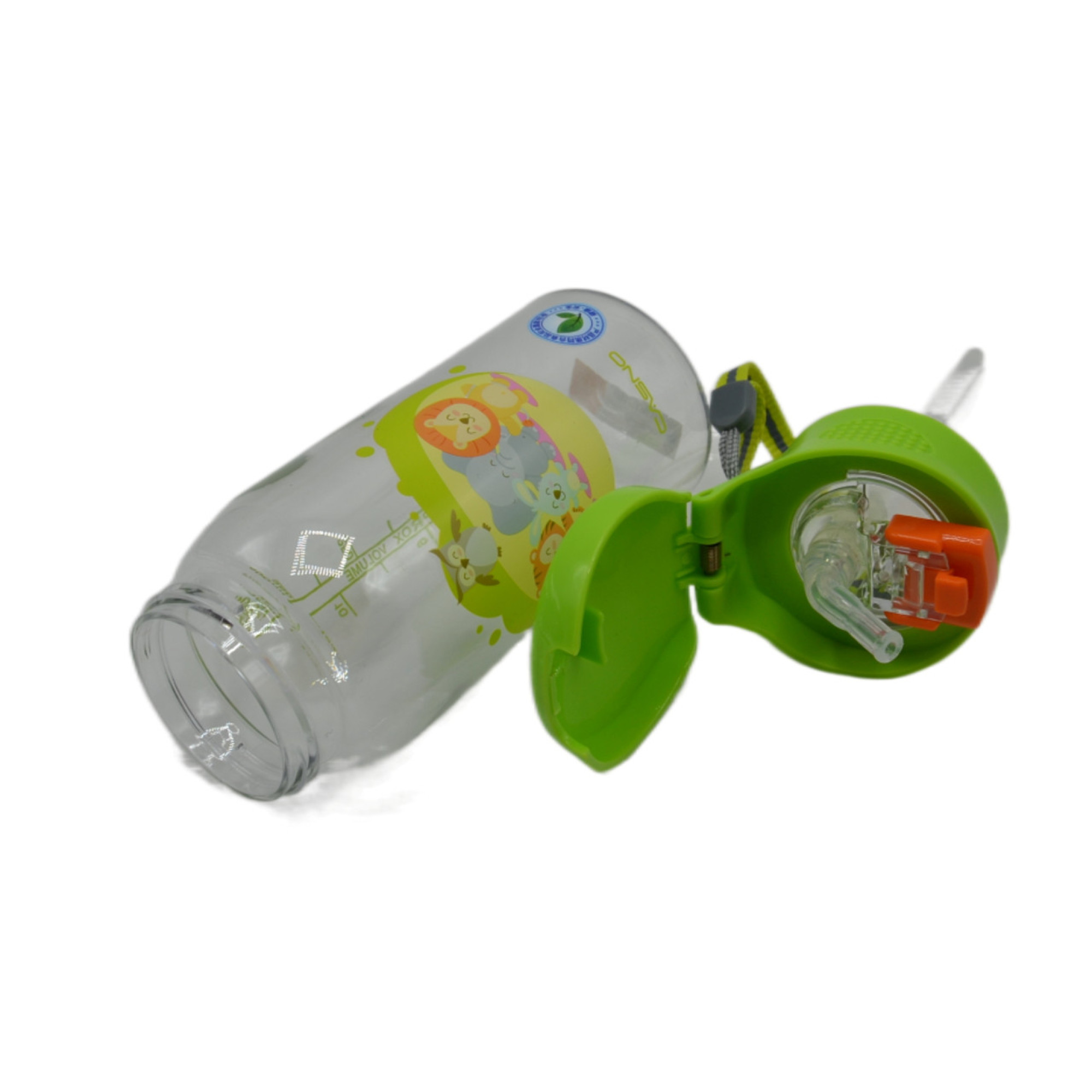 Пляшка для води CASNO 400 мл KXN-1195 Зелена (Малята-звірята) з соломинкою - 5 - Robinzon.ua
