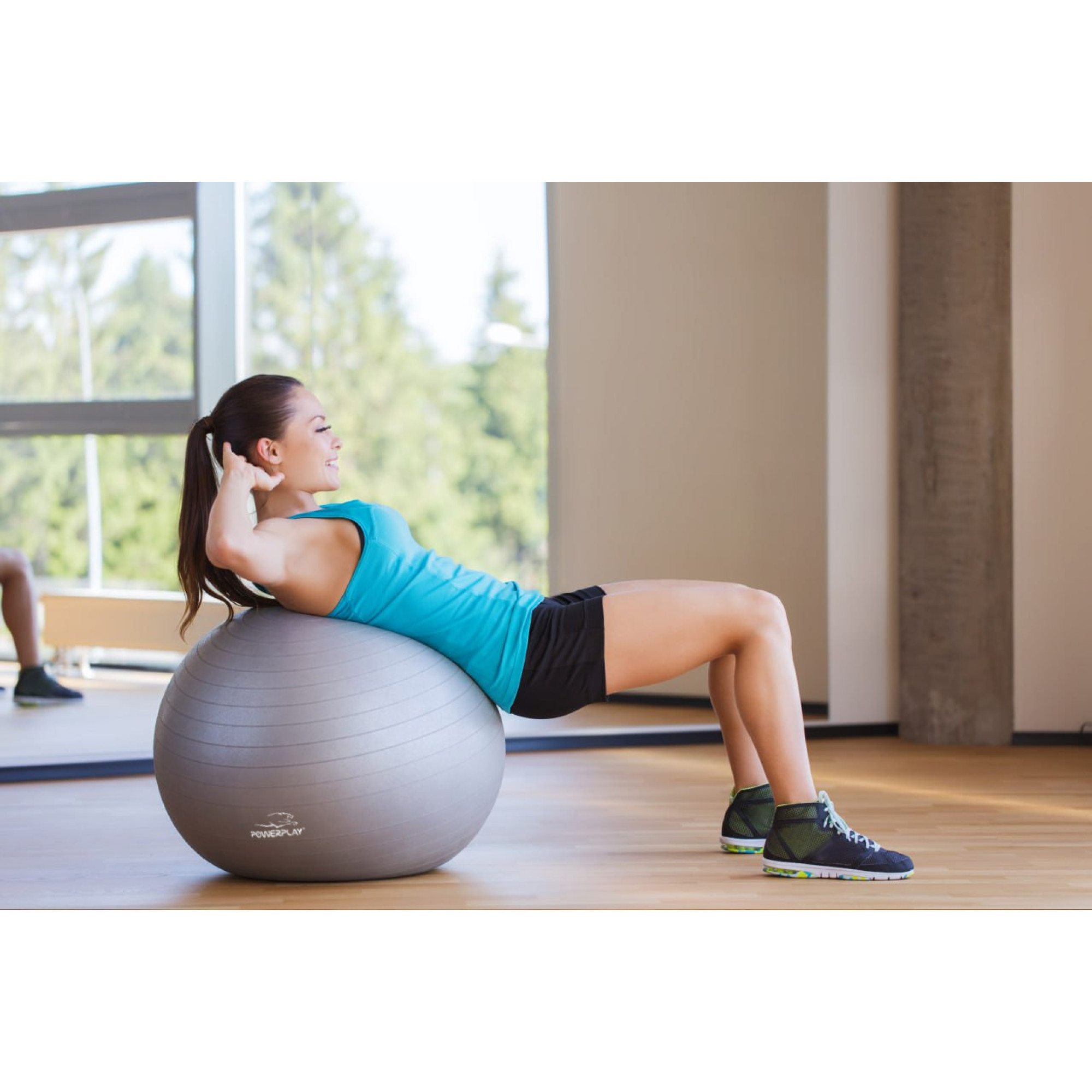 М'яч для фітнесу (фітбол) PowerPlay 4001 &Oslash;65 cm Gymball Сірий + насос - 2 - Robinzon.ua