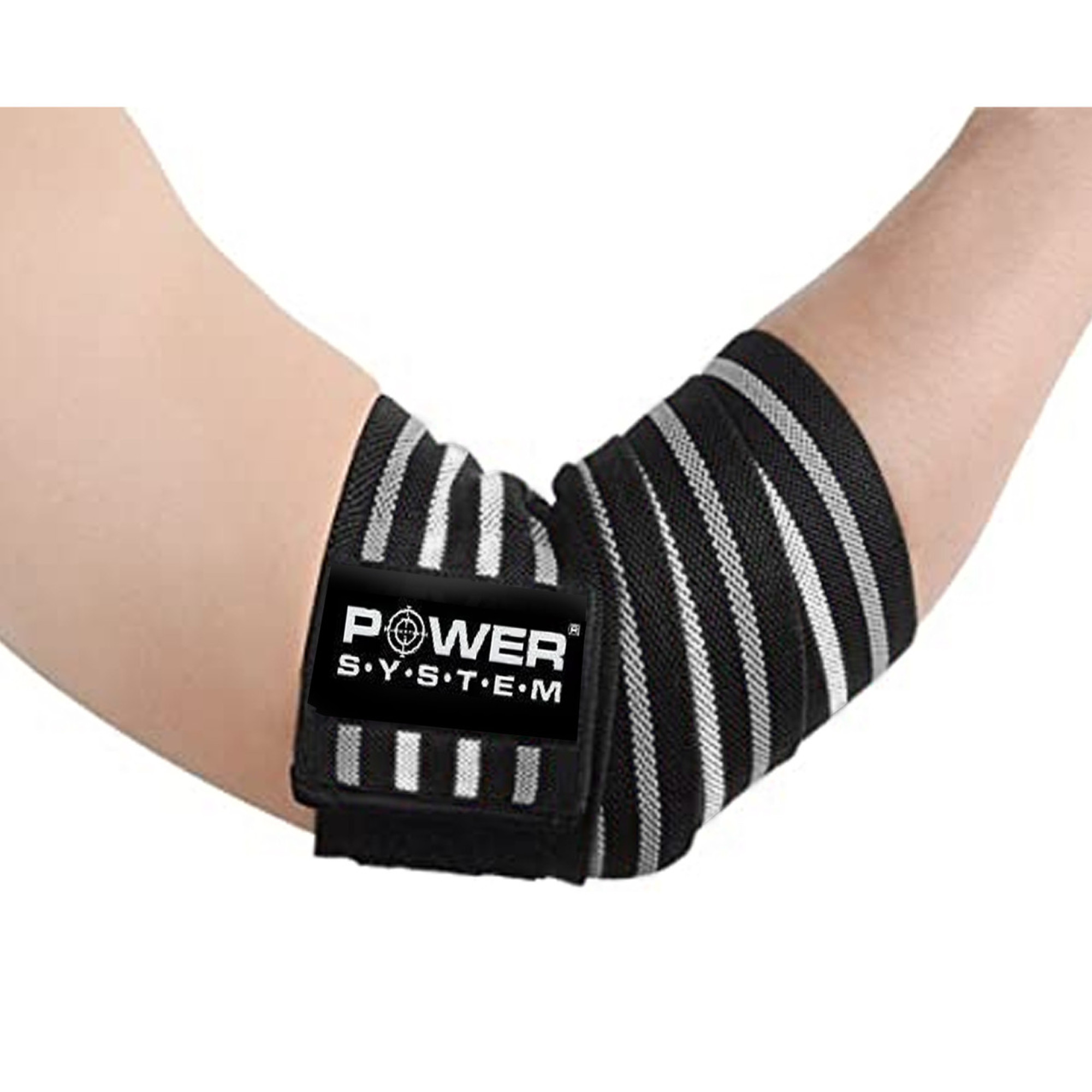 Еластичні бинти на лікоть Power System PS-3600 Elbow Wraps Grey/Black (пара) - Robinzon.ua