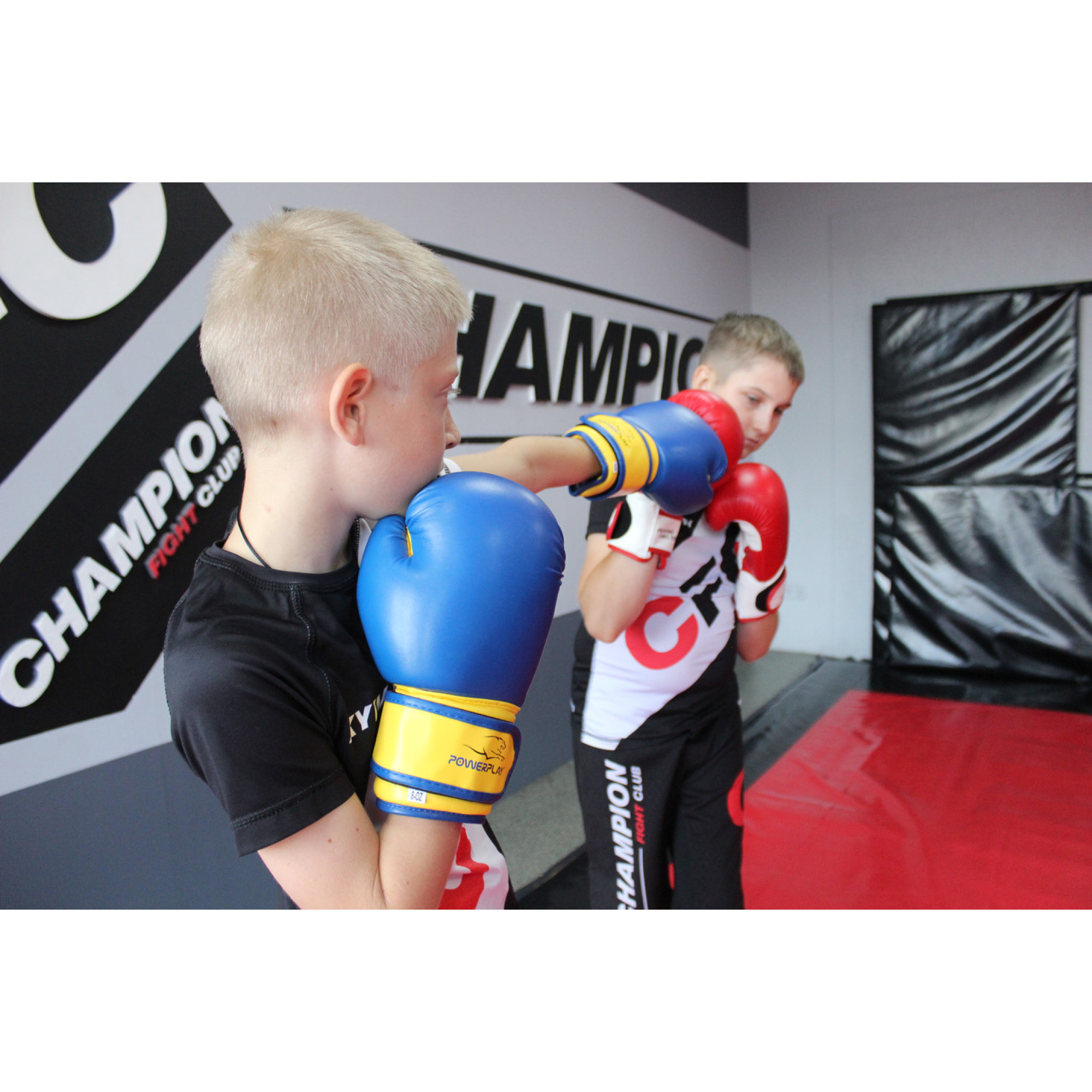 Боксерские перчатки PowerPlay 3004 JR Classic Сине-Желтые 8 унций - 6 - Robinzon.ua