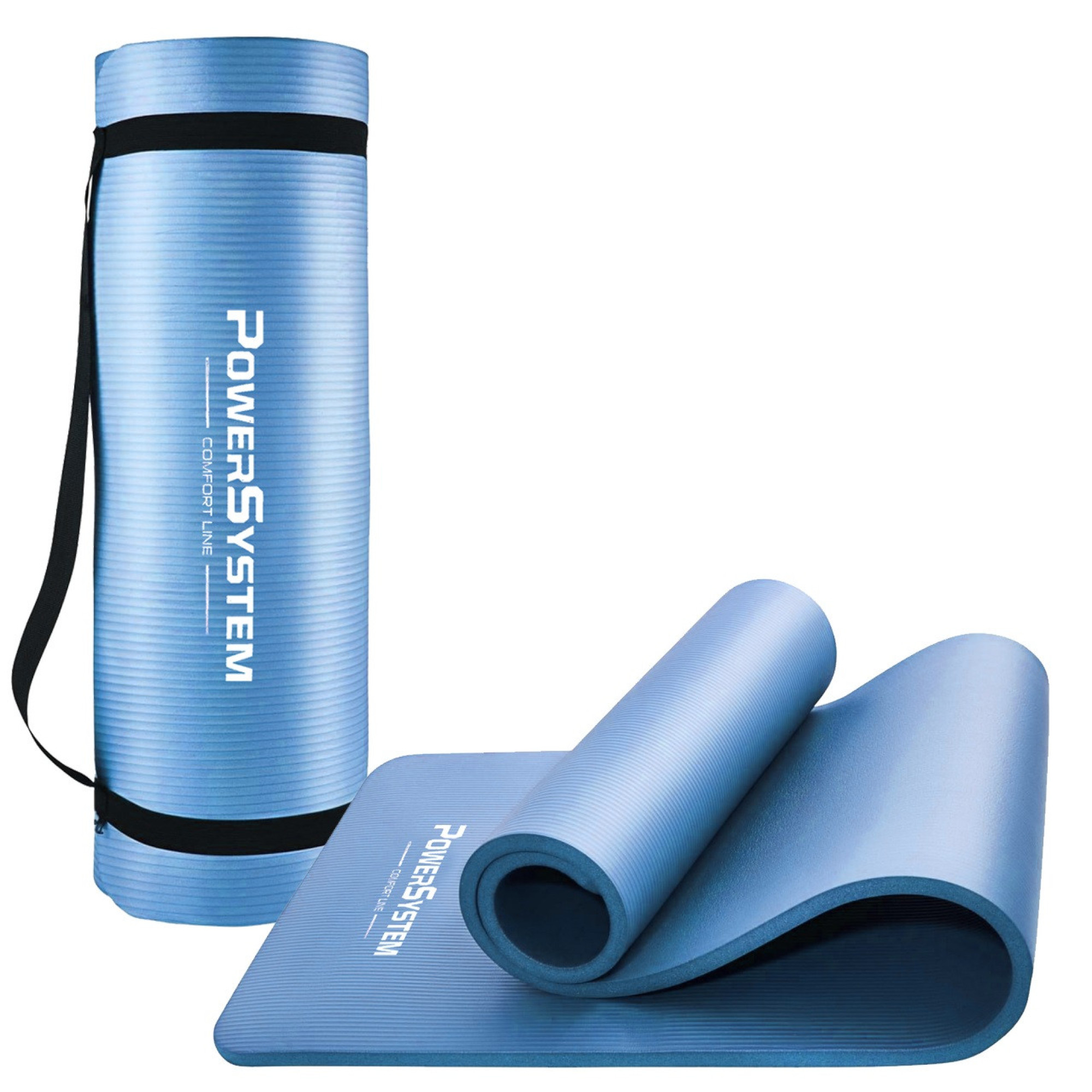 Килимок для йоги та фітнесу Power System PS-4017 NBR Fitness Yoga Mat Plus Blue (180х61х1) - Robinzon.ua