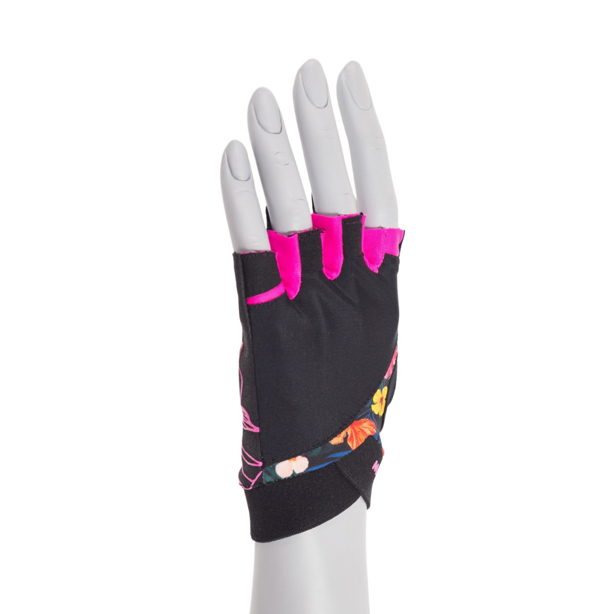 Перчатки для фитнеса и тяжелой атлетики MadMax MFG-770 Flower Power Gloves Black/Pink S - 3 - Robinzon.ua