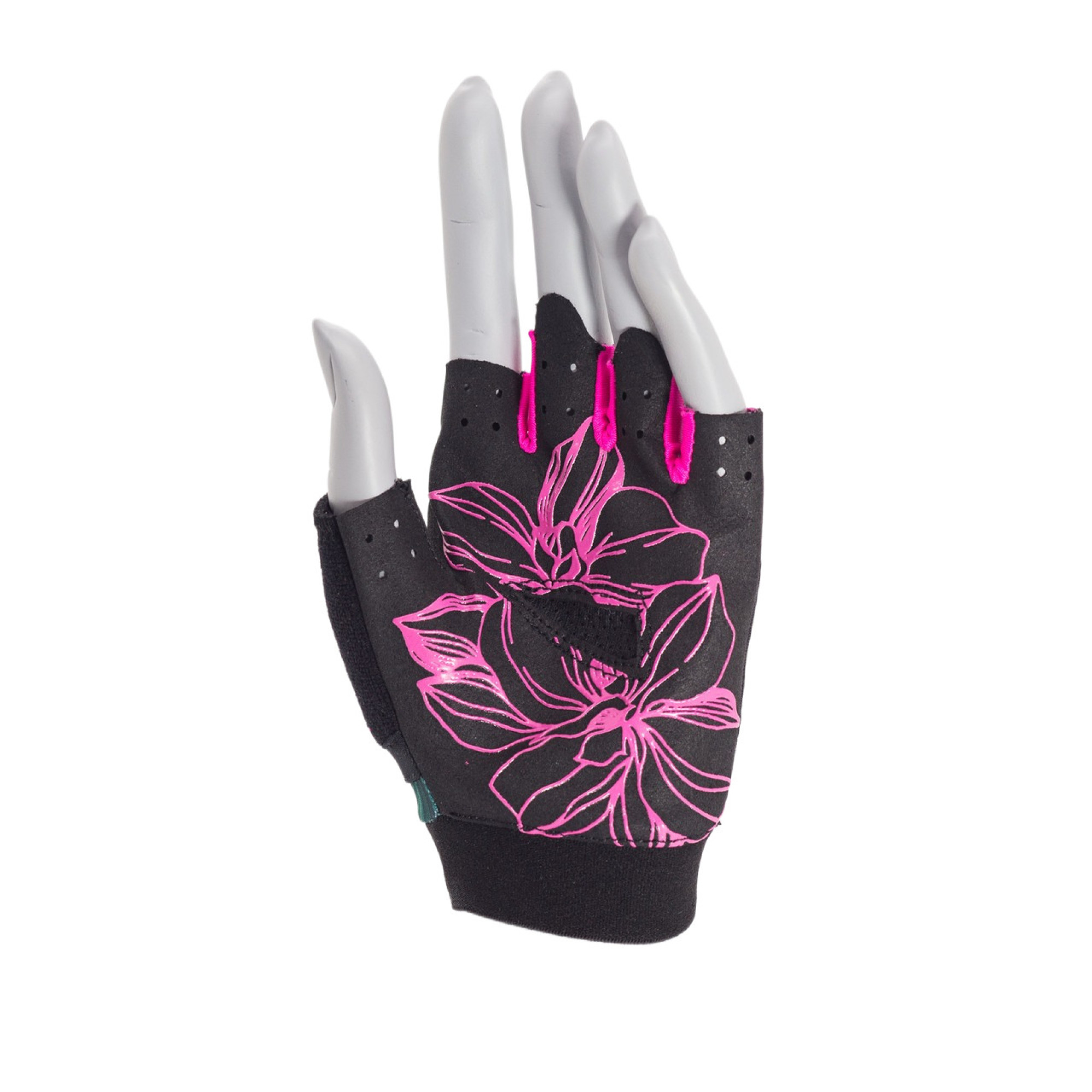 Перчатки для фитнеса и тяжелой атлетики MadMax MFG-770 Flower Power Gloves Black/Pink S - 1 - Robinzon.ua