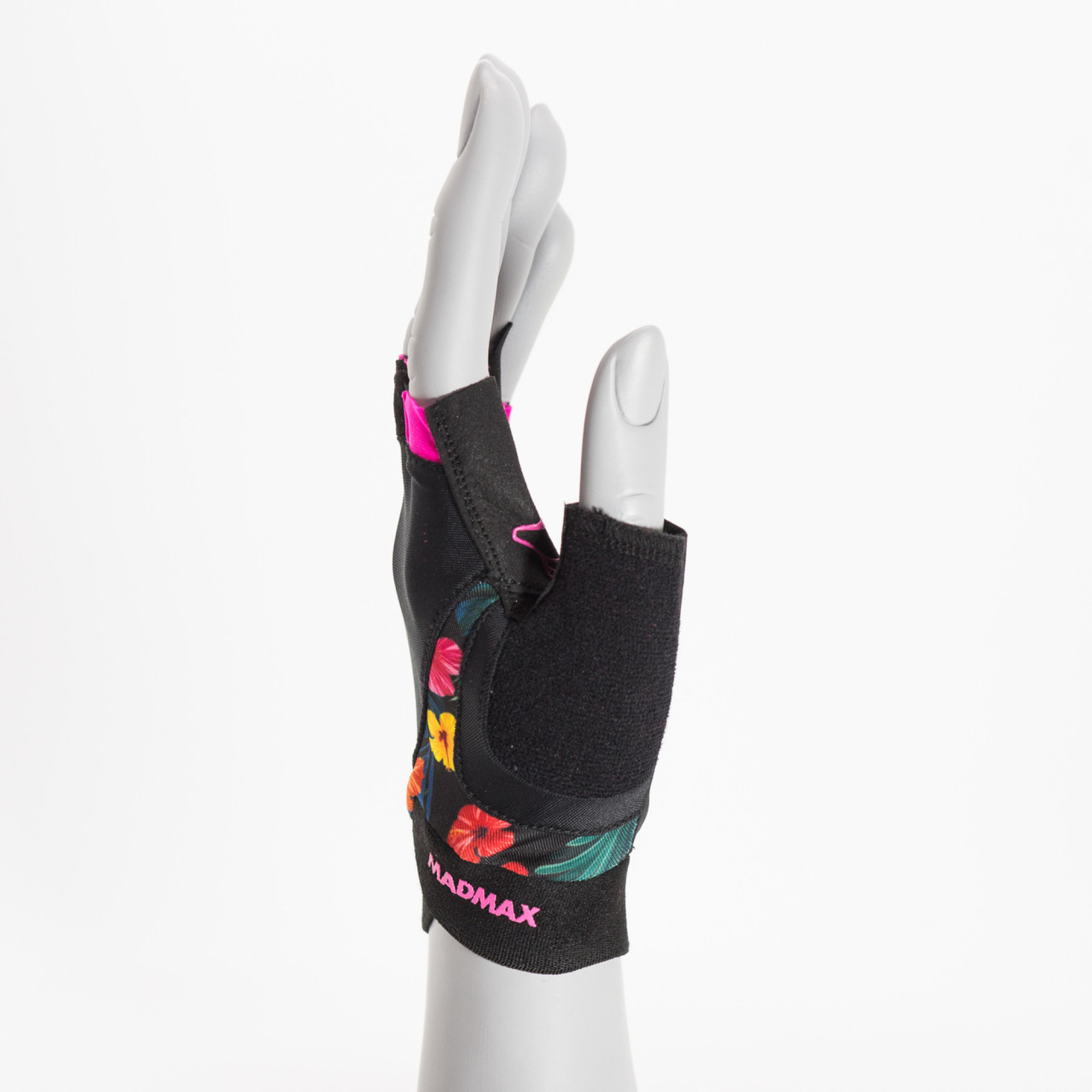 Перчатки для фитнеса и тяжелой атлетики MadMax MFG-770 Flower Power Gloves Black/Pink S - 2 - Robinzon.ua