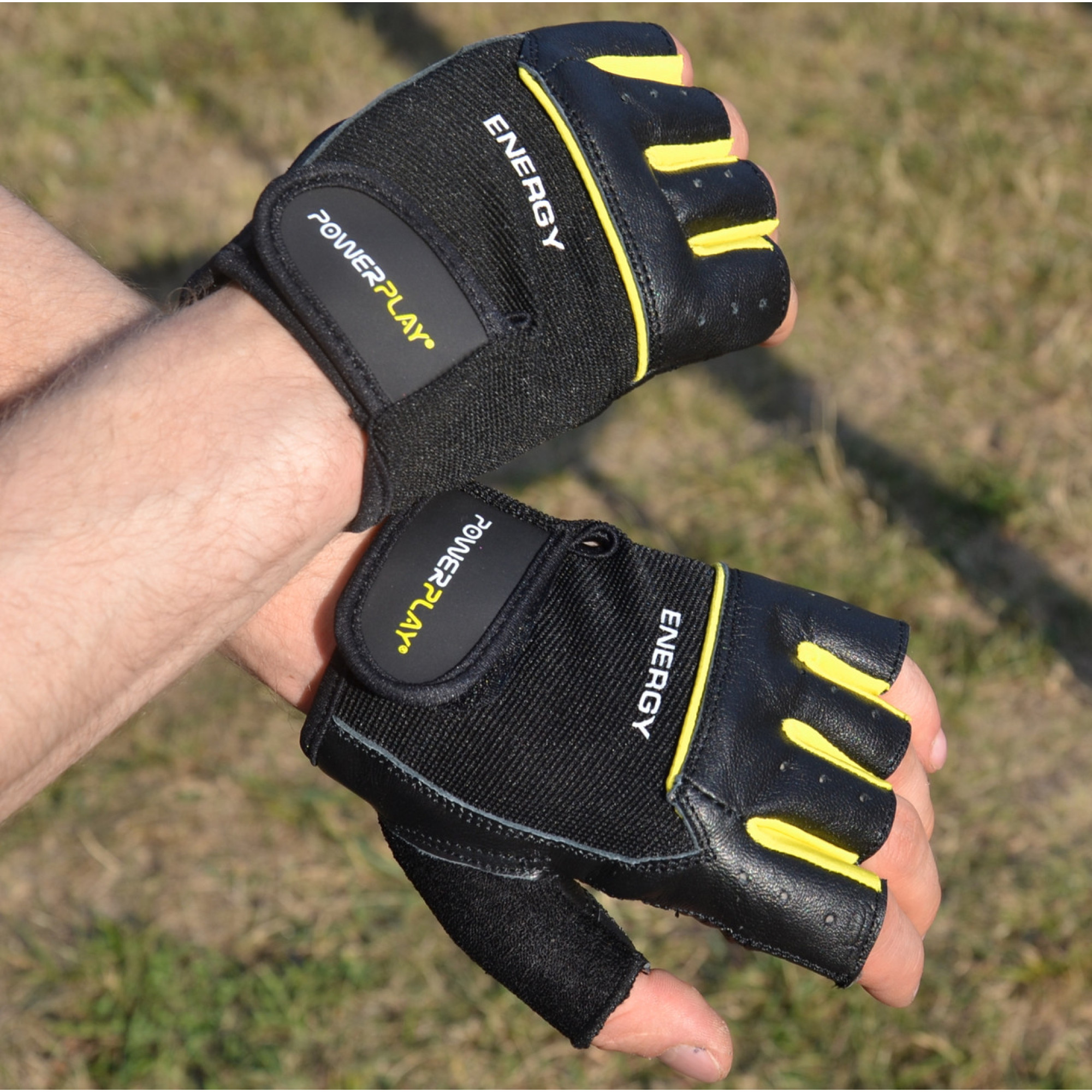 Рукавички для фітнесу та важкої атлетики PowerPlay 9058 Energy чорно-жовті L - 5 - Robinzon.ua
