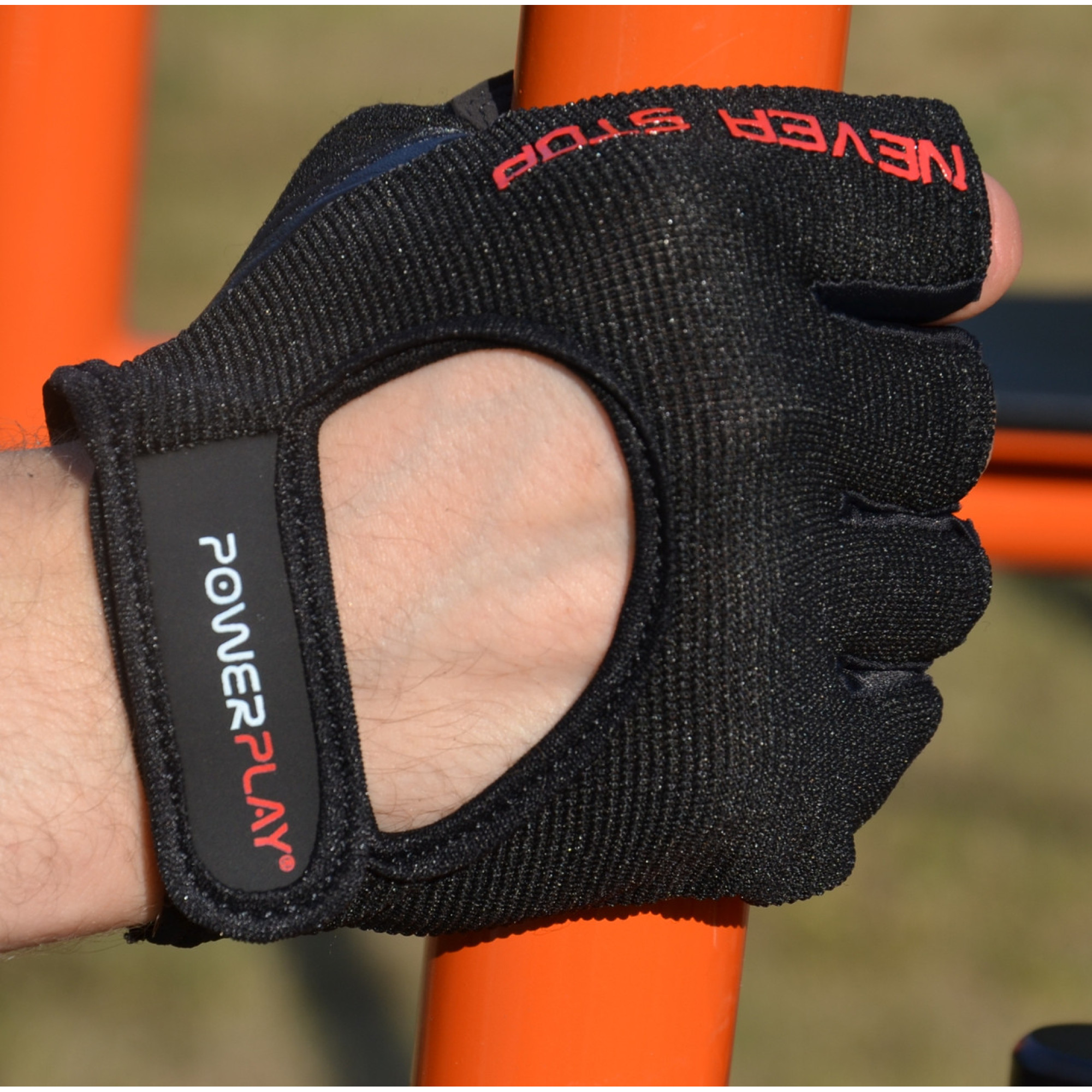 Рукавички для фітнесу PowerPlay 9077 Never Stop чорно-червоні S - 4 - Robinzon.ua