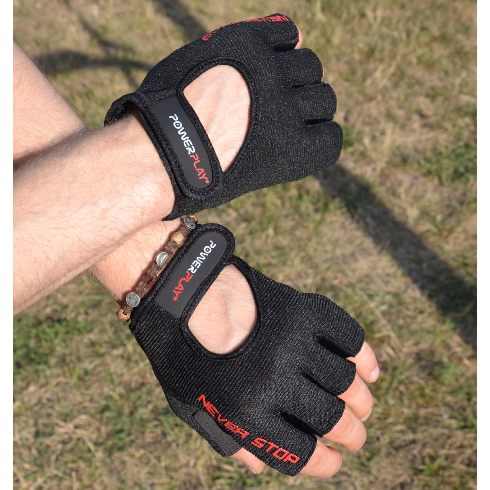 Перчатки для фитнеса и тяжелой атлетики PowerPlay 9077 Never Stop черно-красные L - 6 - Robinzon.ua