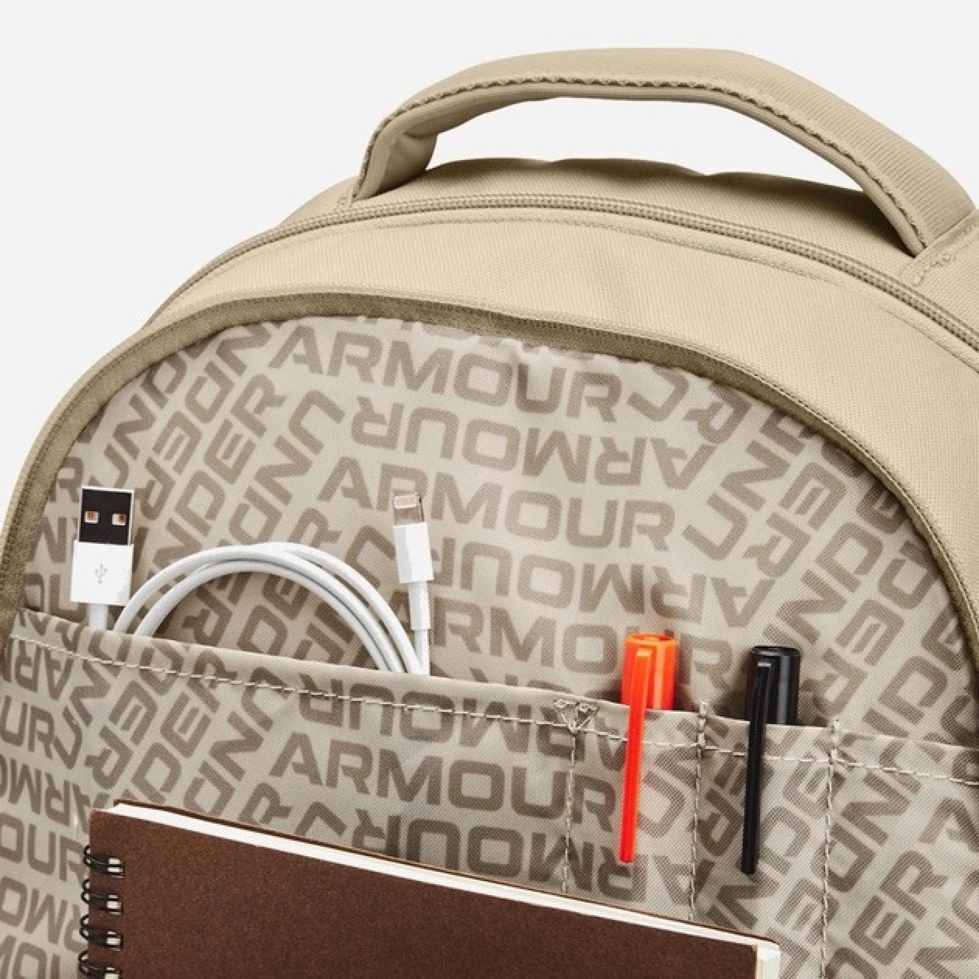 Рюкзак UA Hustle 5.0 Backpack 29L Бежевий 21х51х16 см (1361176-289) - 4 - Robinzon.ua