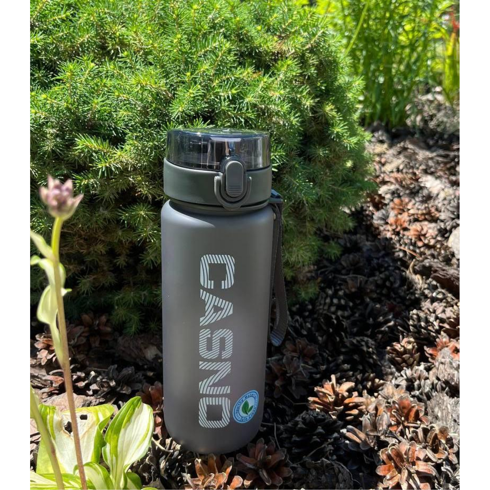 Пляшка для води CASNO 850 мл KXN-1183 Сіра + металевий вінчик - 4 - Robinzon.ua