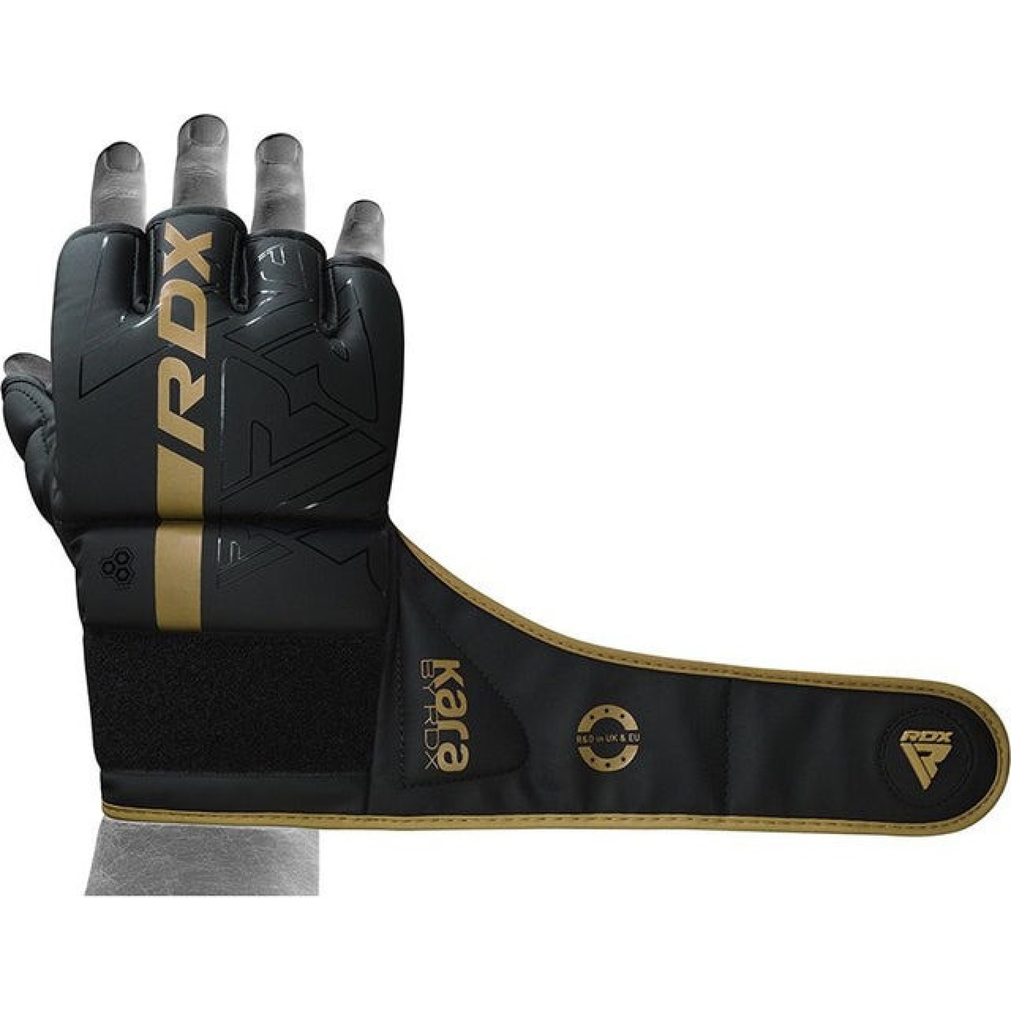 Перчатки для ММА RDX F6 KARA Matte Golden XL (капа в комплекте) - 3 - Robinzon.ua