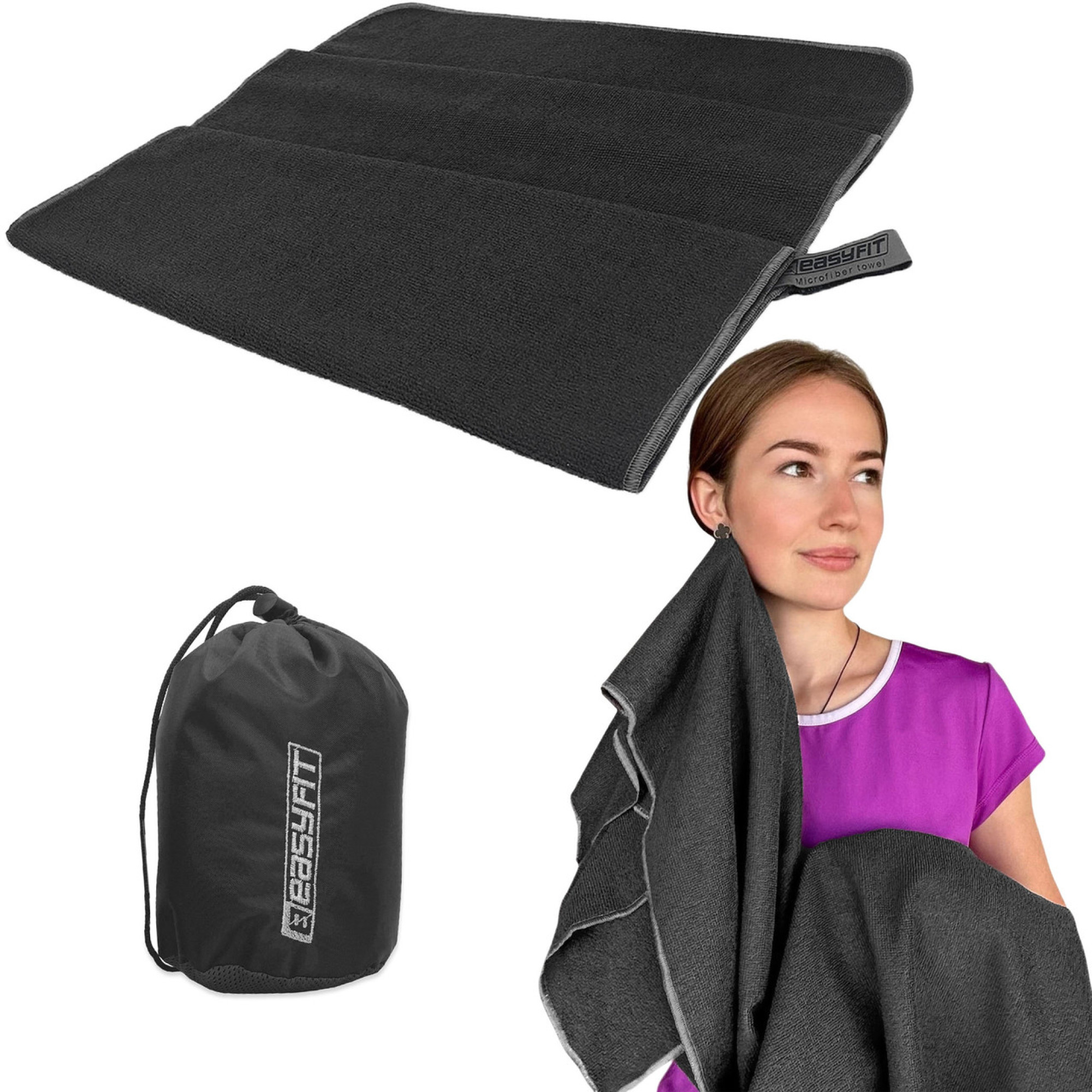 Полотенце из микрофибры 90х50 см EasyFit EagleWing в сумочке - Robinzon.ua