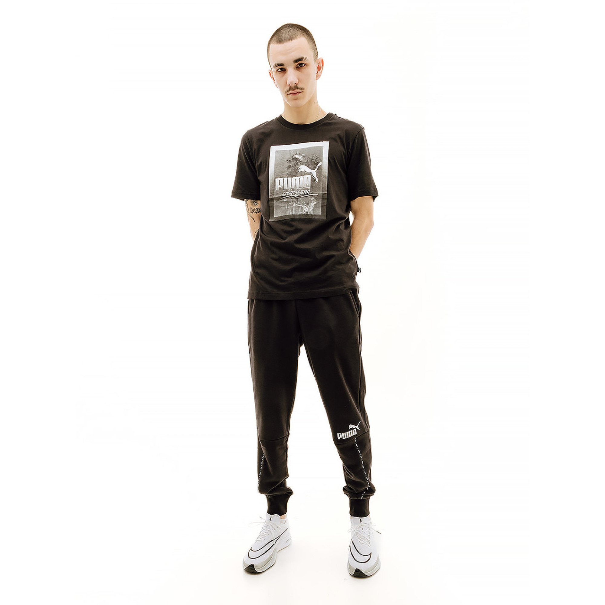 Чоловічі Штани Puma ESS BLOCK x TAPE Sweatpants Чорний L (7d67517201 L) - 2 - Robinzon.ua