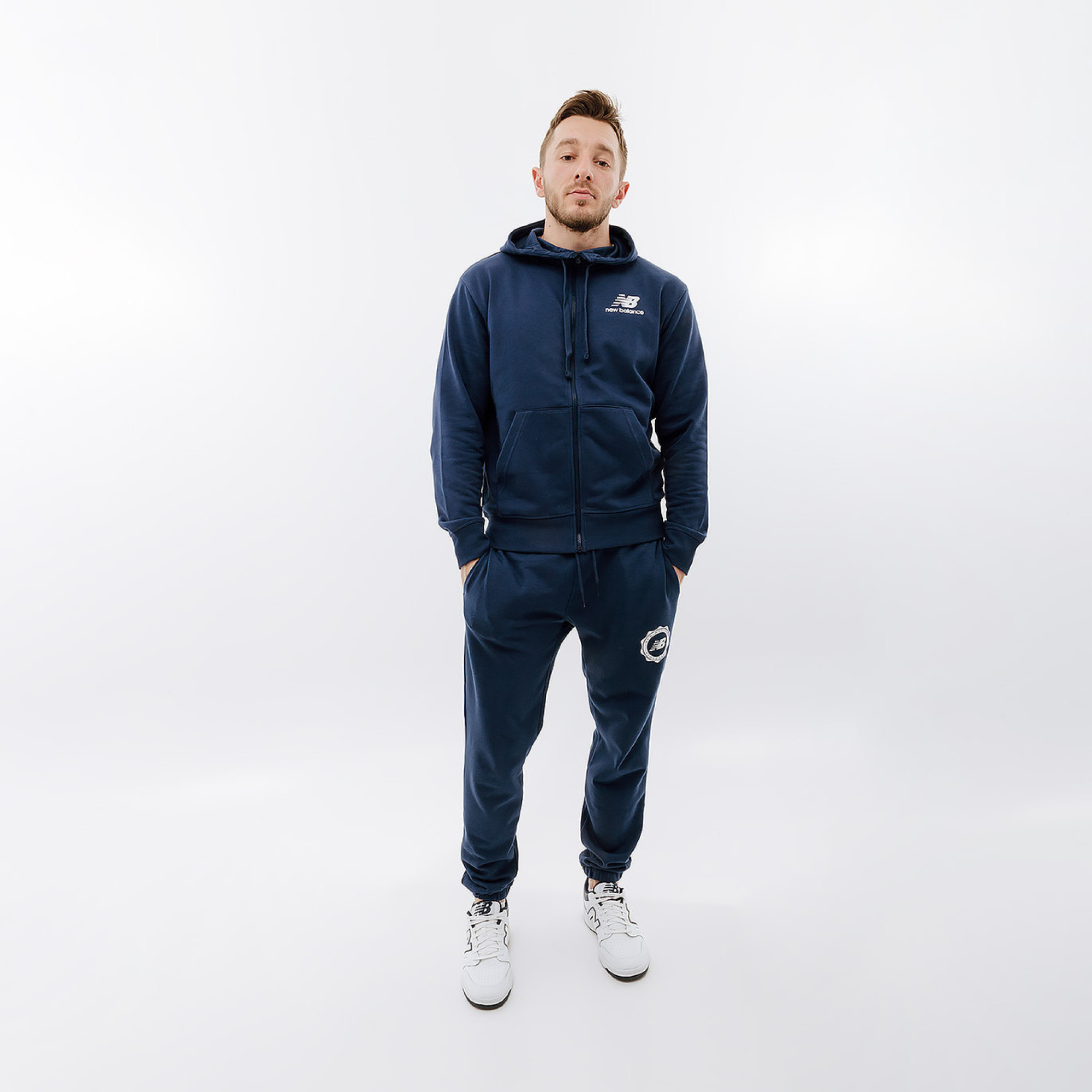 Чоловіча Куртка New Balance Essentials Stacked Logo FZ Синій L (7dMJ31536NNY L) - Robinzon.ua