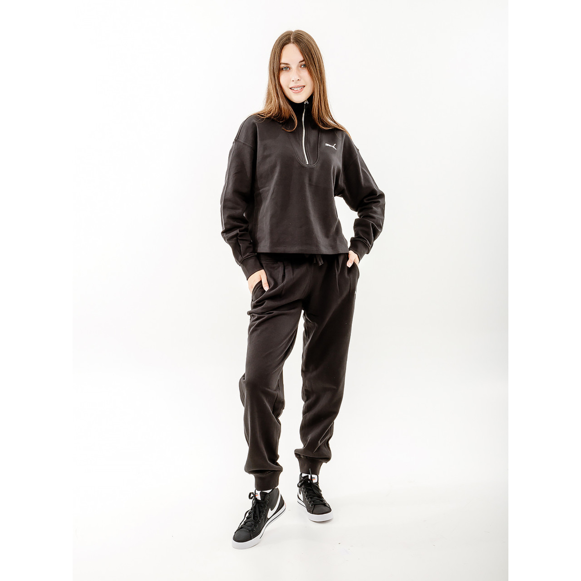 Жіноча Кофта Puma HER High-Neck Half-Zip Чорний  M (7d67600501 M) - 3 - Robinzon.ua