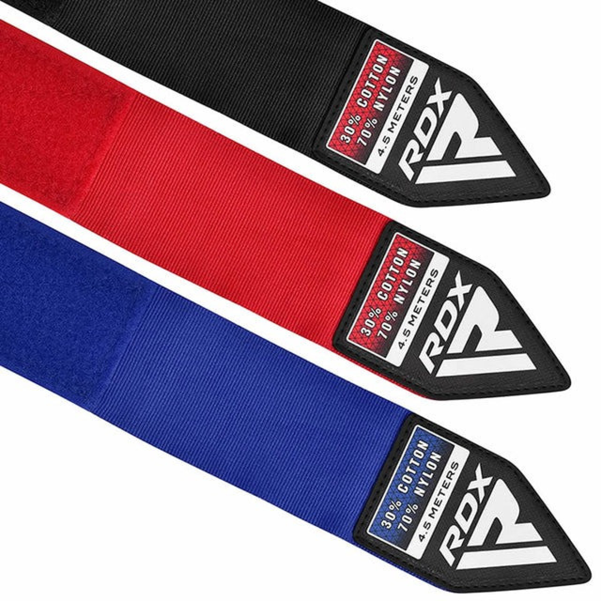 Бинти для боксу RDX RB Hand Wraps Combine 3 пари Red, Black, Blue (4.5м.) - 2 - Robinzon.ua