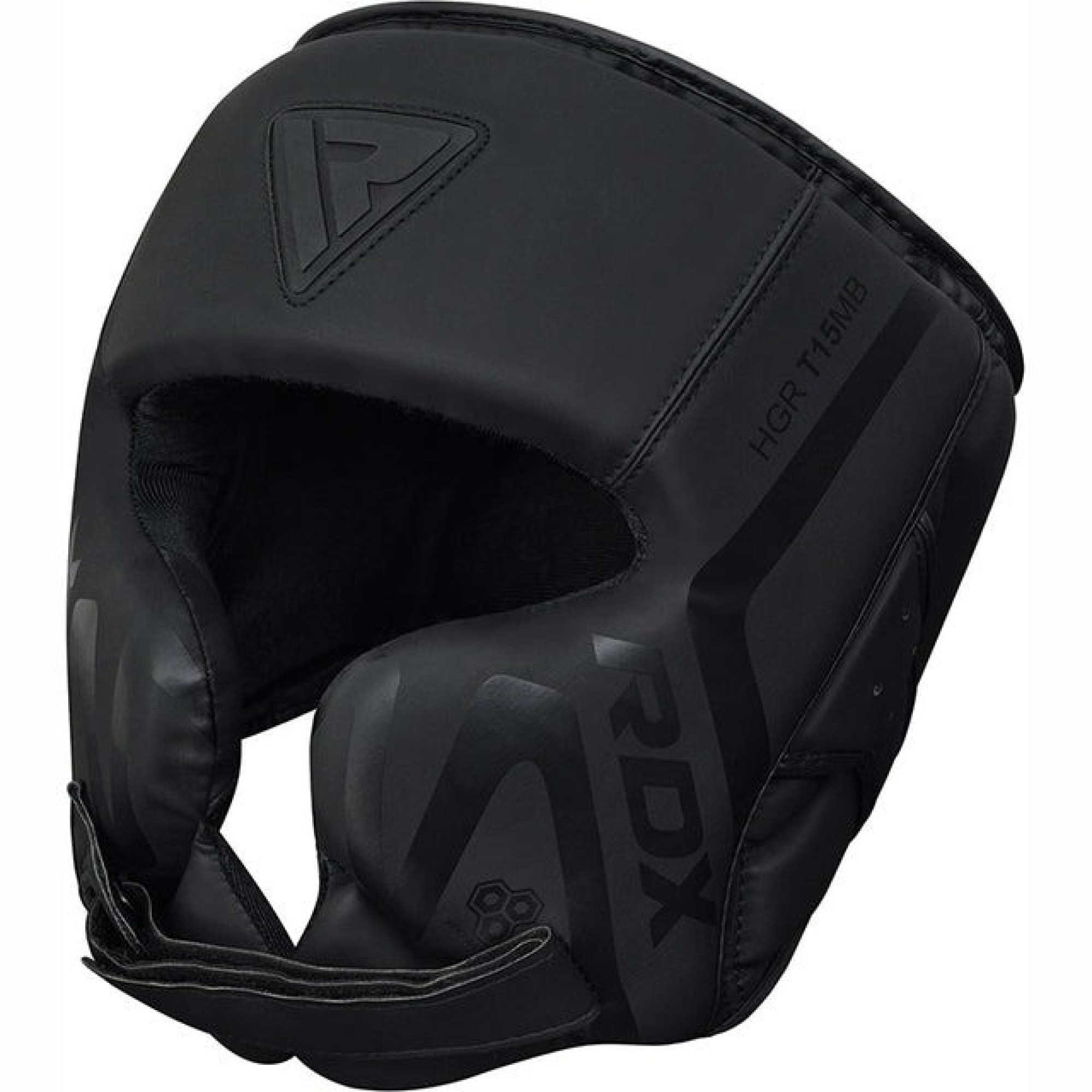 Боксерський шолом RDX T15 Noir Cheek Protector Matte Black  L (капа у комплекті) - 1 - Robinzon.ua