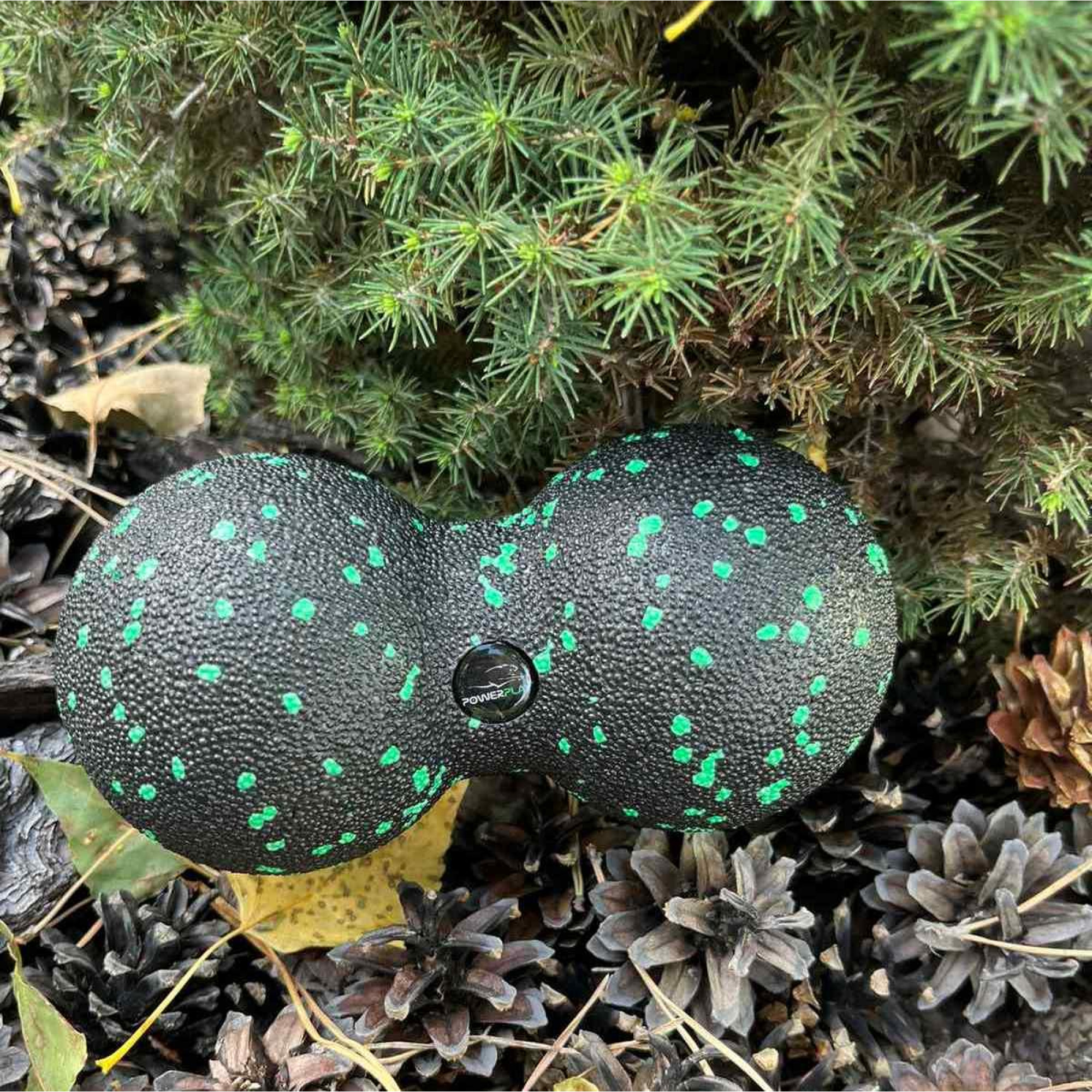 Масажний м'яч подвійний PowerPlay PP-4352 Epp foam peanut ball (d8*16cm.) Чорно/Зелений - 5 - Robinzon.ua