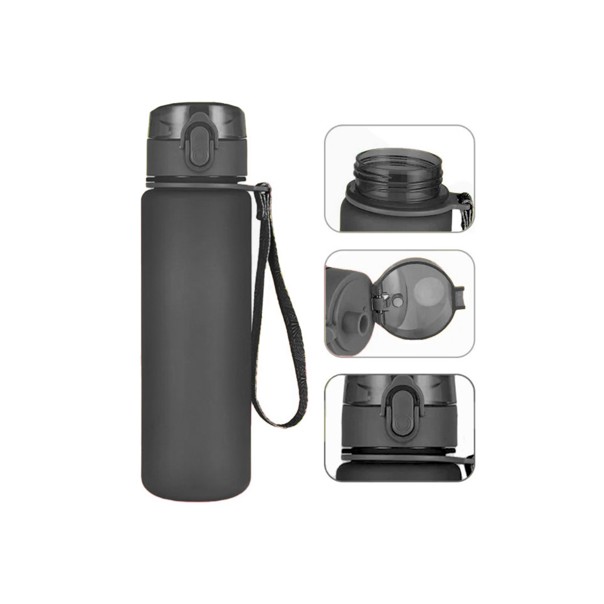 Пляшка для води EasyFit AquaFlow 600 мл (чорна) - 1 - Robinzon.ua