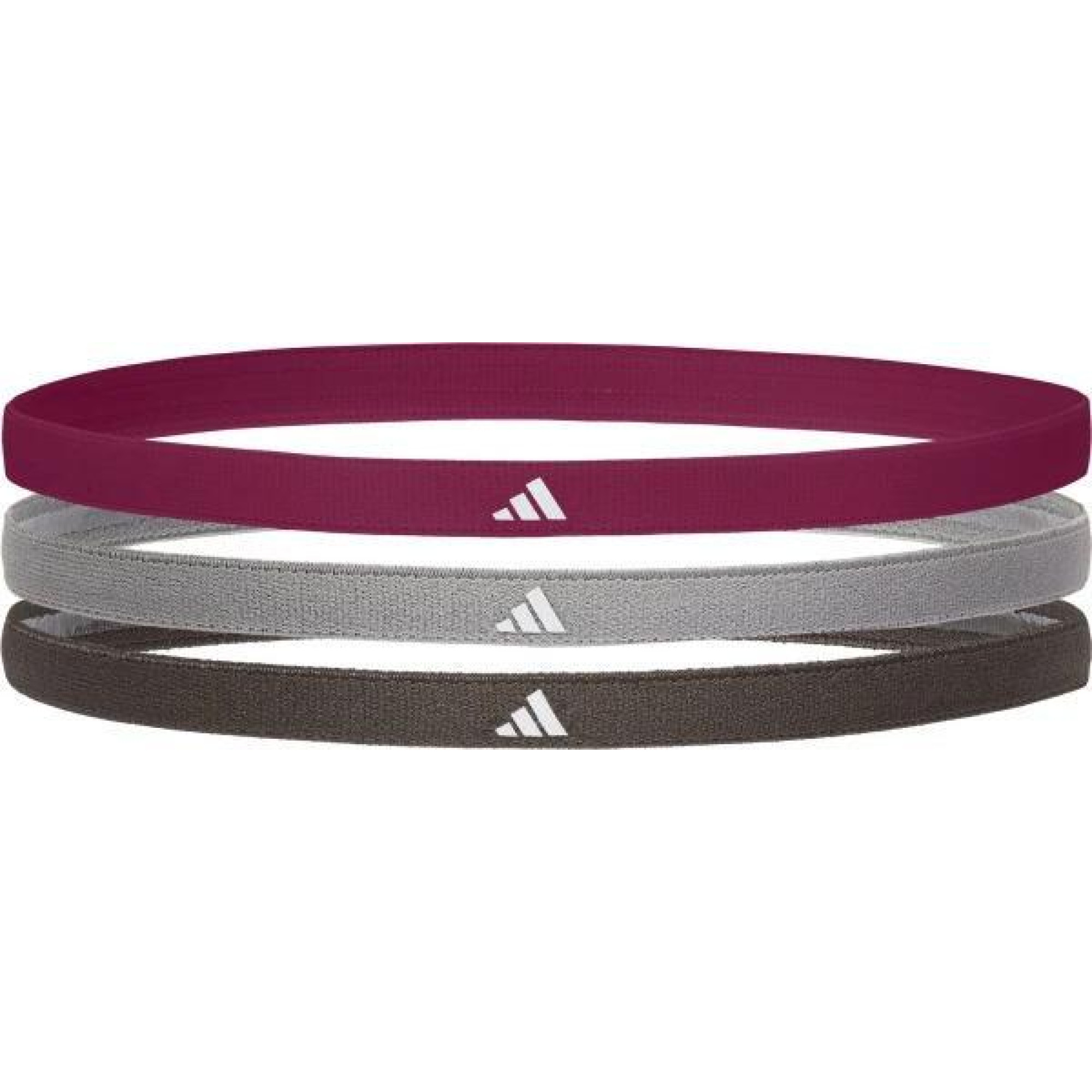 Пов'язки на голову Adidas Hairbands 3pk Чорний, Сірий, Бордовий One Size (ADAC-16201-NL) - 1 - Robinzon.ua