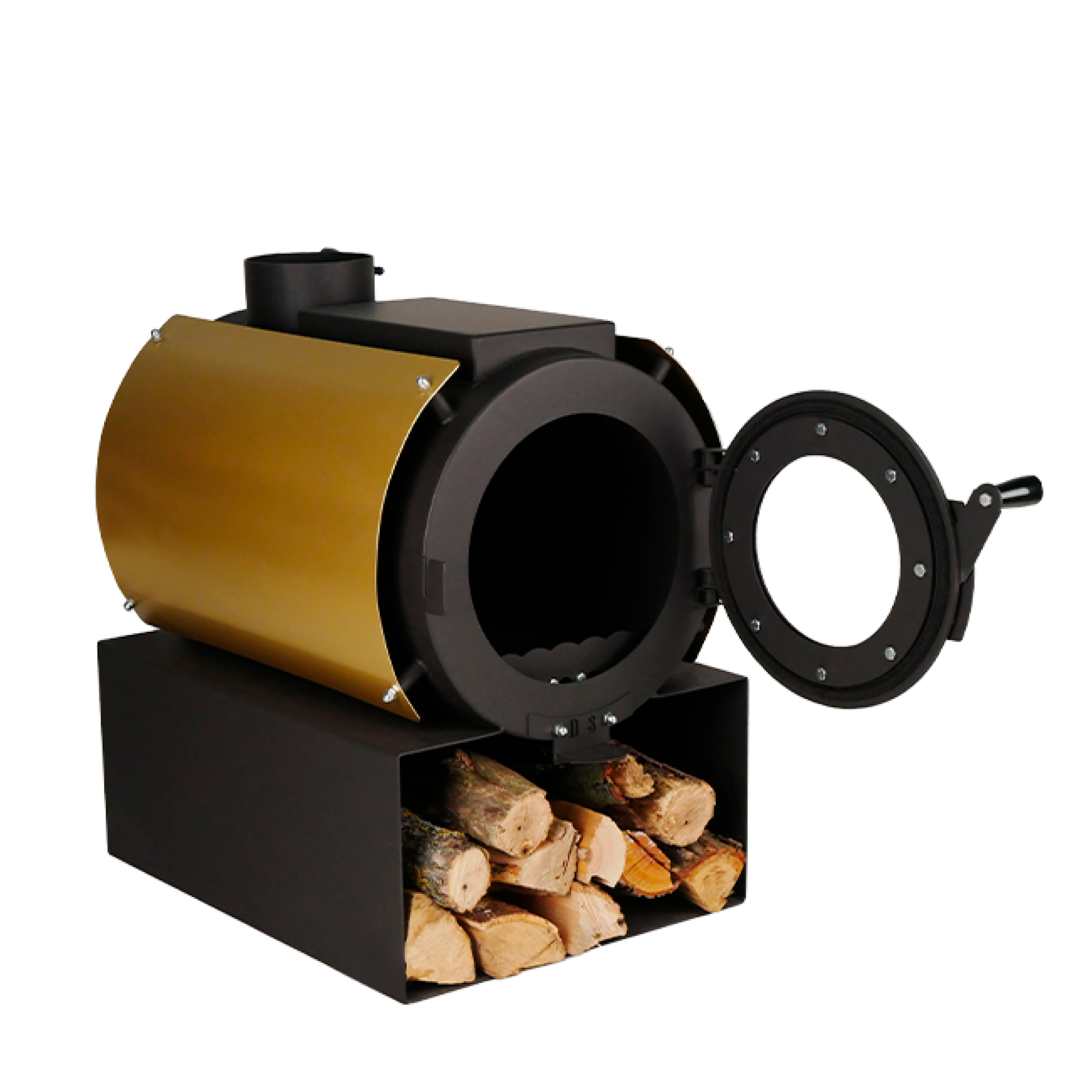 Піч дров'яна опалювальна DS Classic з варильною поверхнею + кожух золотий - 1 - Robinzon.ua