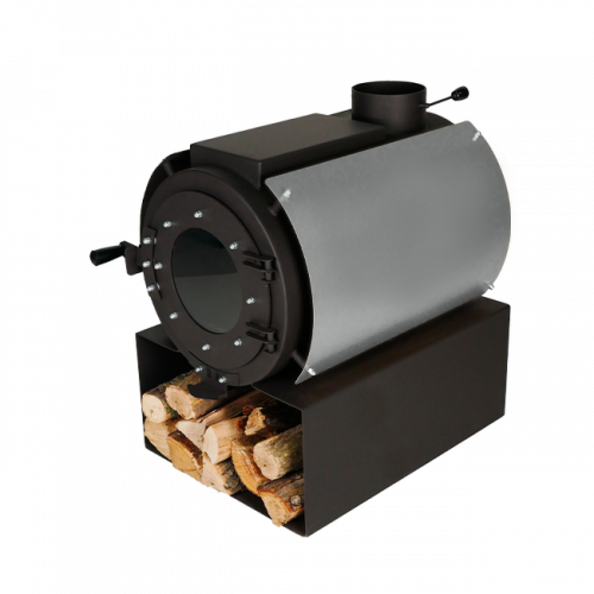 Піч дров'яна опалювальна DS Classic з варильною поверхнею + кожух срібний - Robinzon.ua