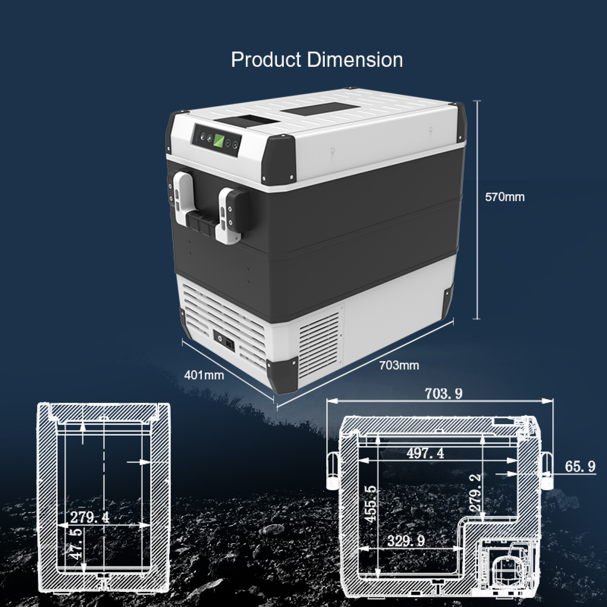Компресорний автохолодильник FROZEN FCS55 (55 літрів). До -22℃. Живлення 12, 24, 220 вольт - 5 - Robinzon.ua