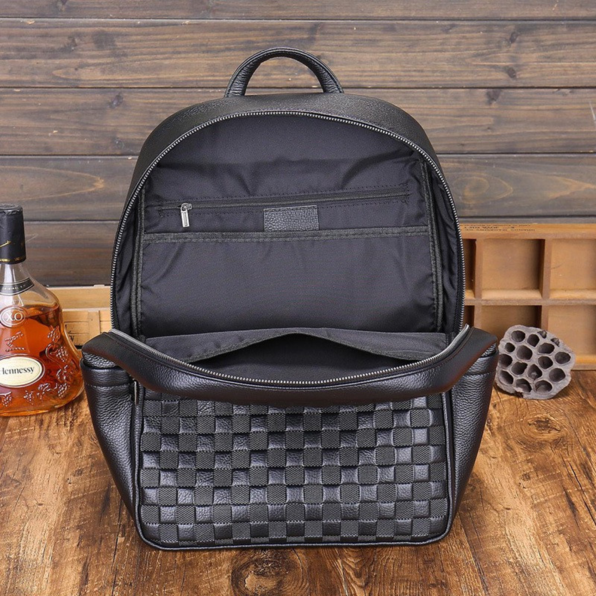 Рюкзак мужской кожаный. Черный городской рюкзак для ноутбука и документов Tiding Bag 63989 - 4 - Robinzon.ua