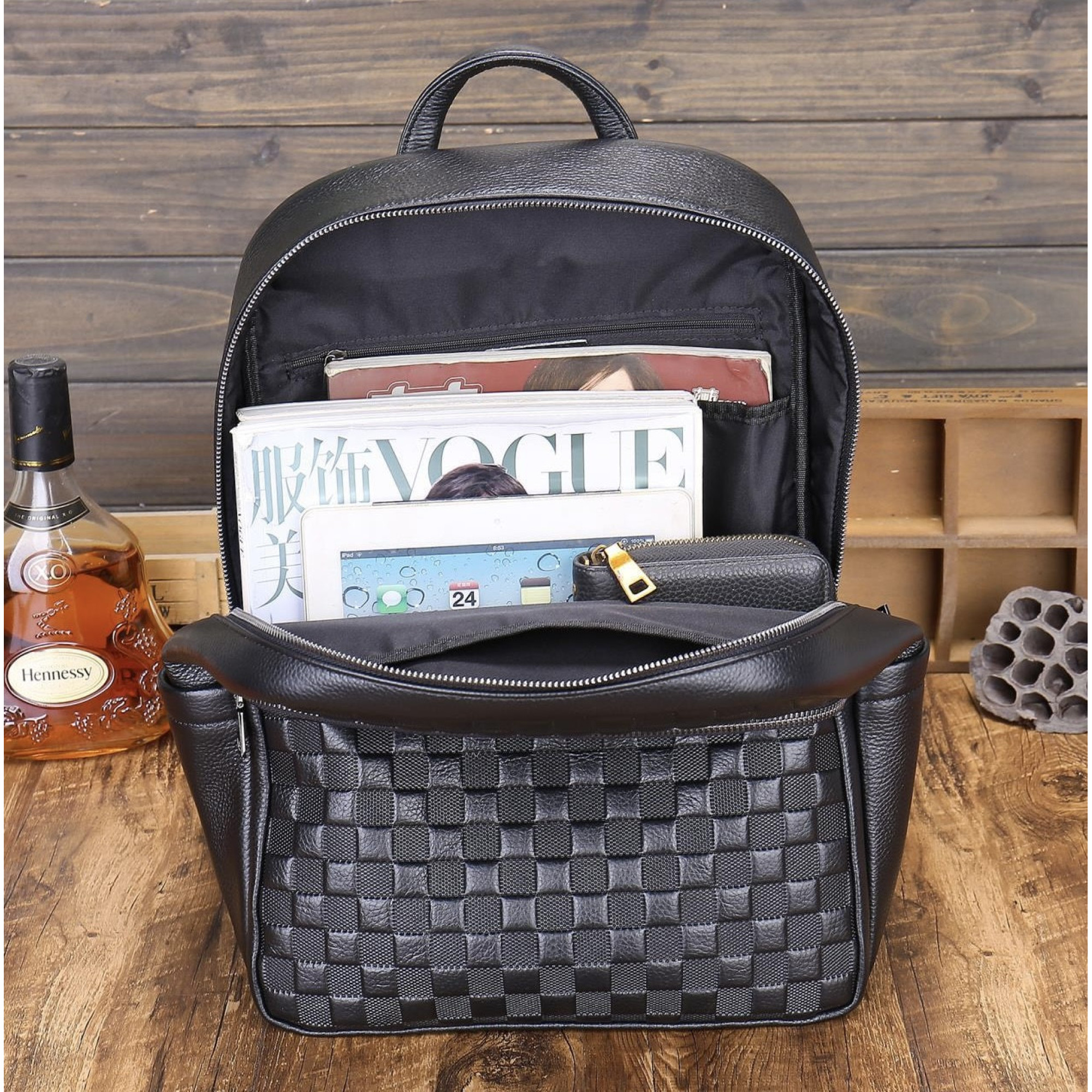 Рюкзак мужской кожаный. Черный городской рюкзак для ноутбука и документов Tiding Bag 63989 - 5 - Robinzon.ua