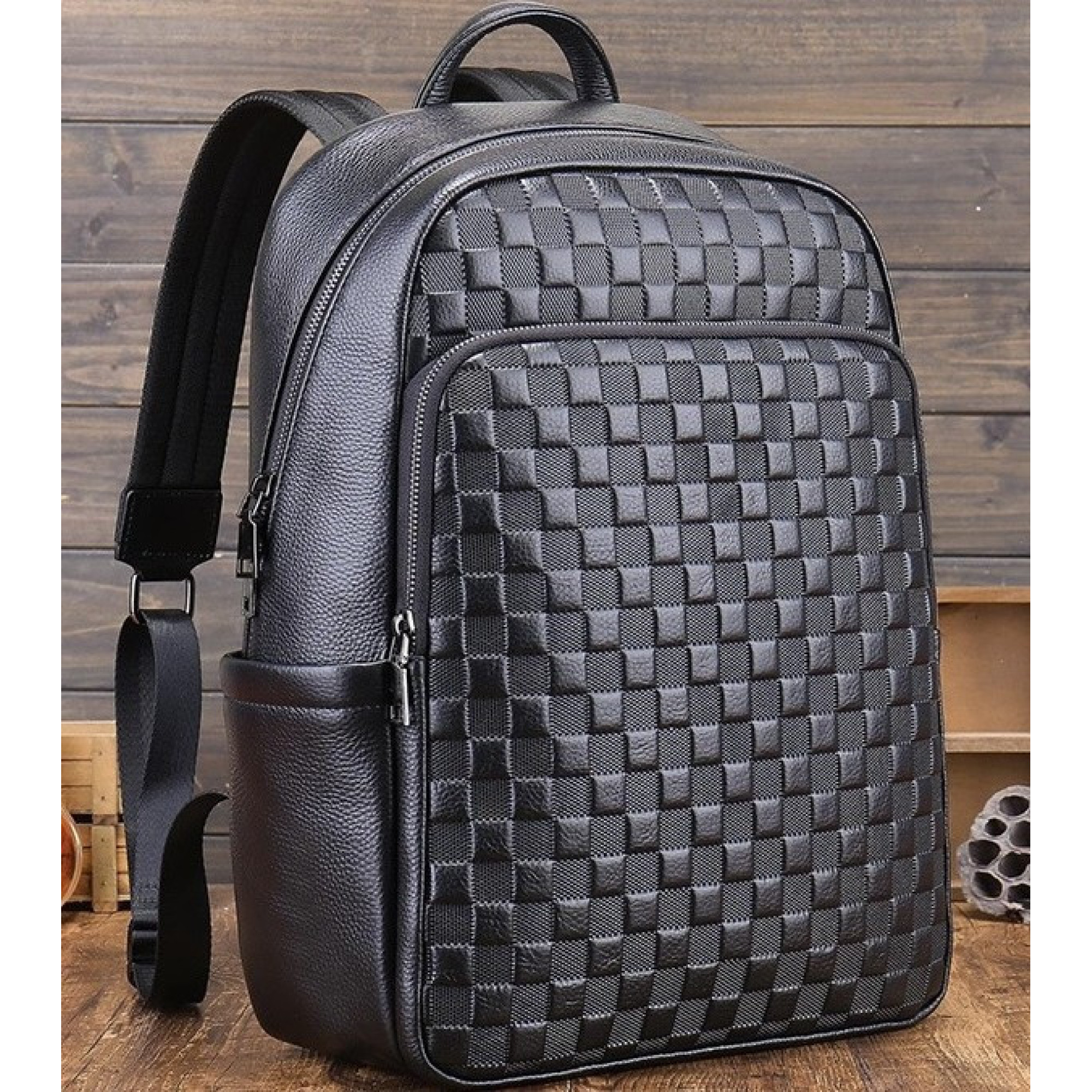 Рюкзак чоловічий шкіряний. Чорний міський рюкзак для ноутбука та документів Tiding Bag 63989 - Robinzon.ua