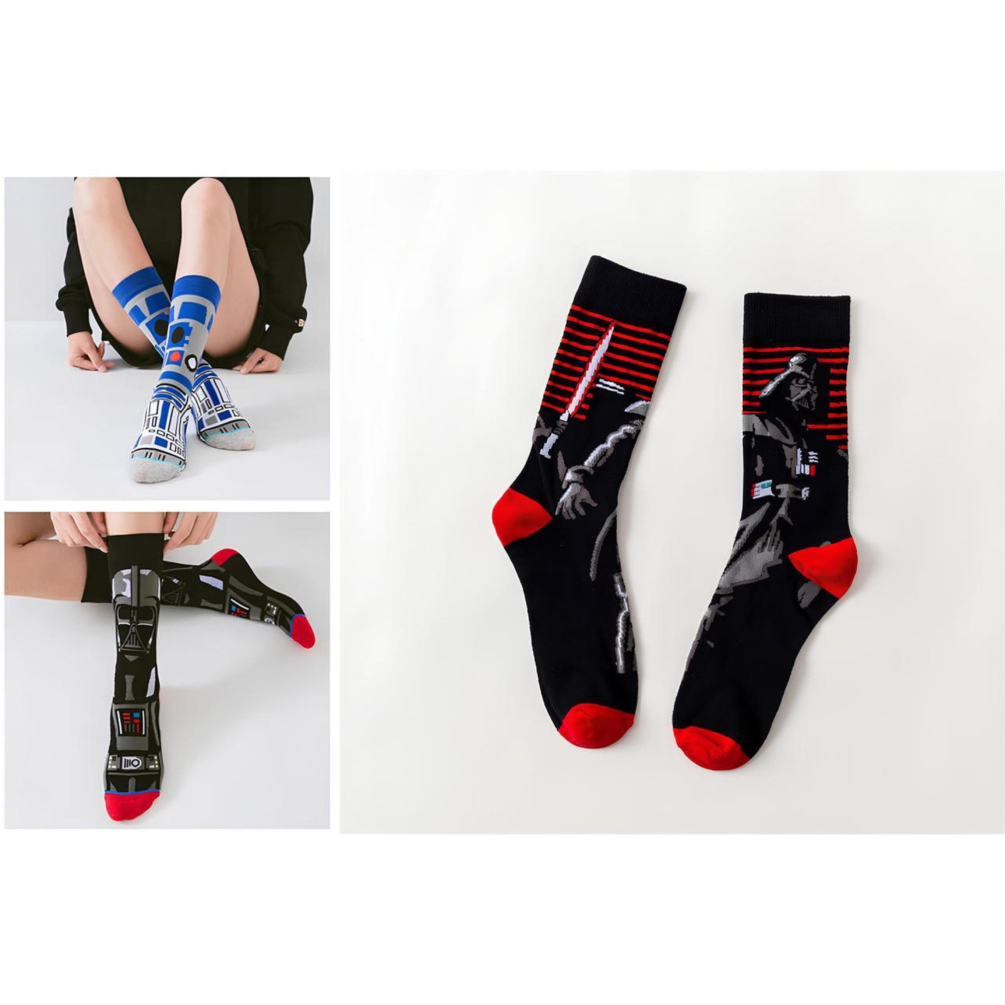 Шкарпетки Star Wars RESTEQ 3 пари, Дарт Вейдер, R2-D2, чоловічі та жіночі 38-44, шкарпетки Зоряні війни - 3 - Robinzon.ua