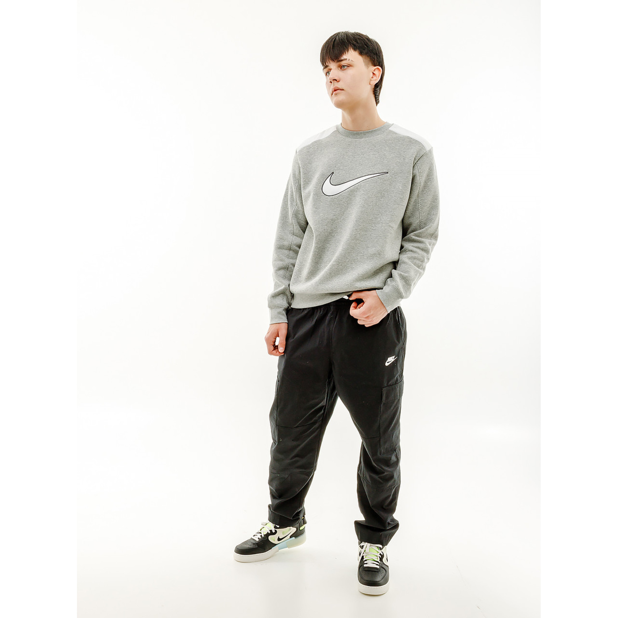 Чоловіча Кофта Nike CREW BB Сірий XL (7dFN0245-063 XL) - Robinzon.ua