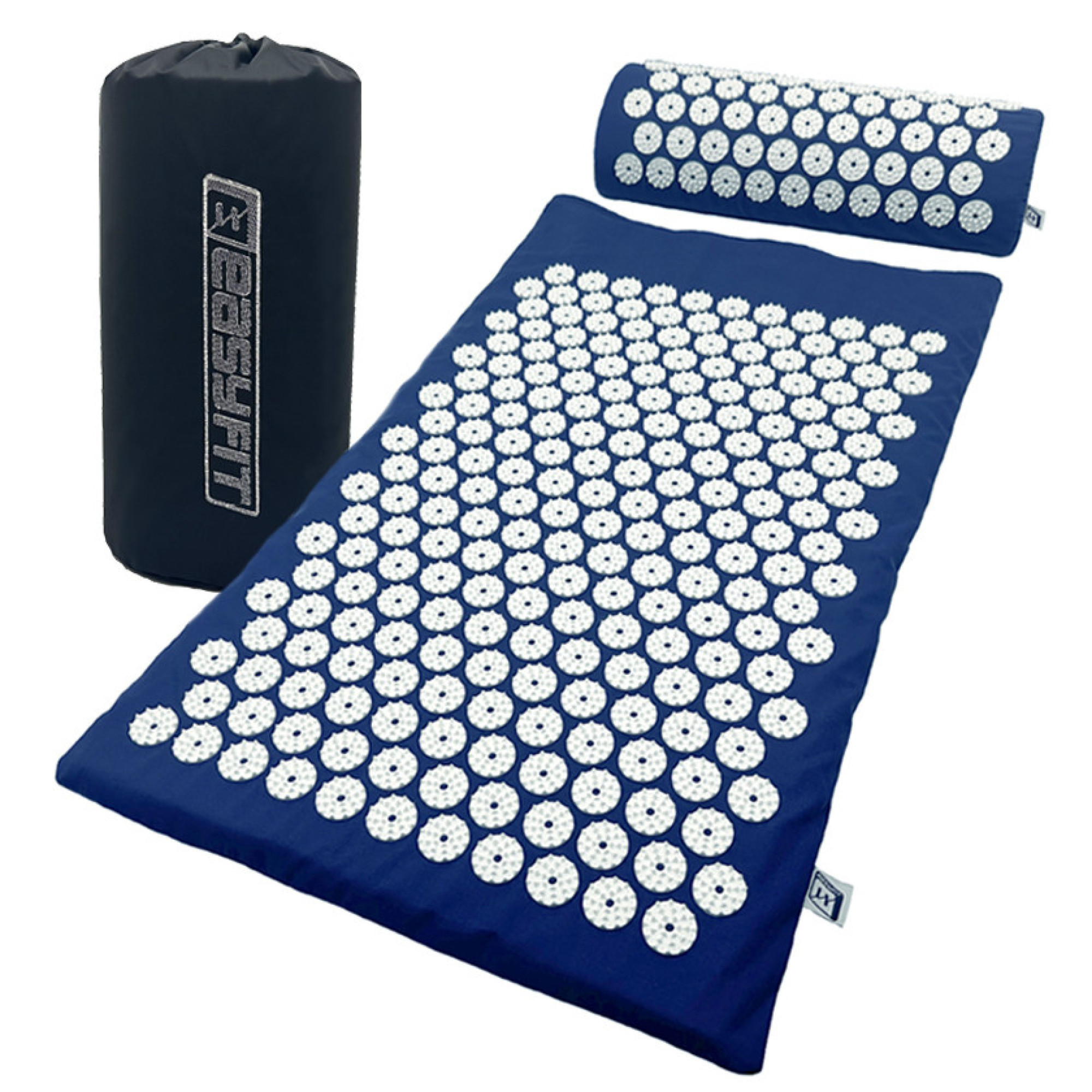 Масажний килимок Easyfit з подушкою (аплікатор Кузнєцова) Синій з білим - Robinzon.ua