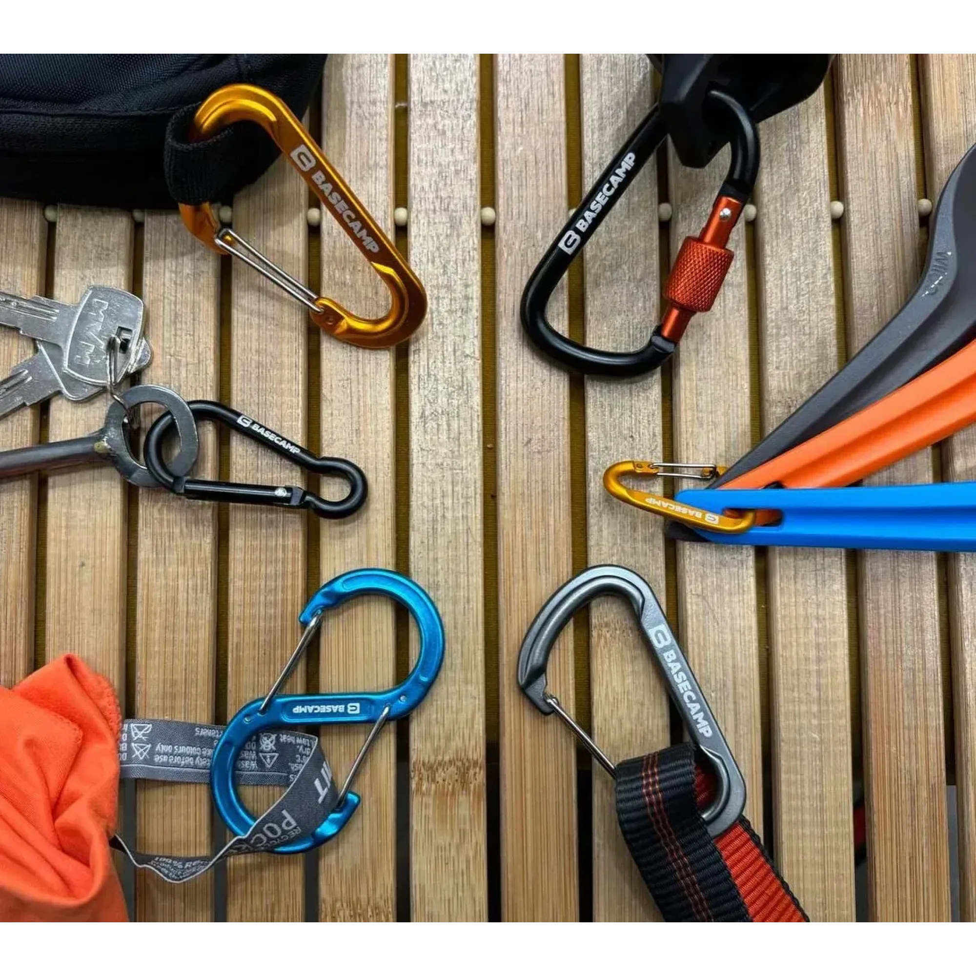 Набір алюмінієвих карабінів Base Camp Delta 7 Wire Set, 2 шт, Blue/Orange (BCP 60916) - 3 - Robinzon.ua