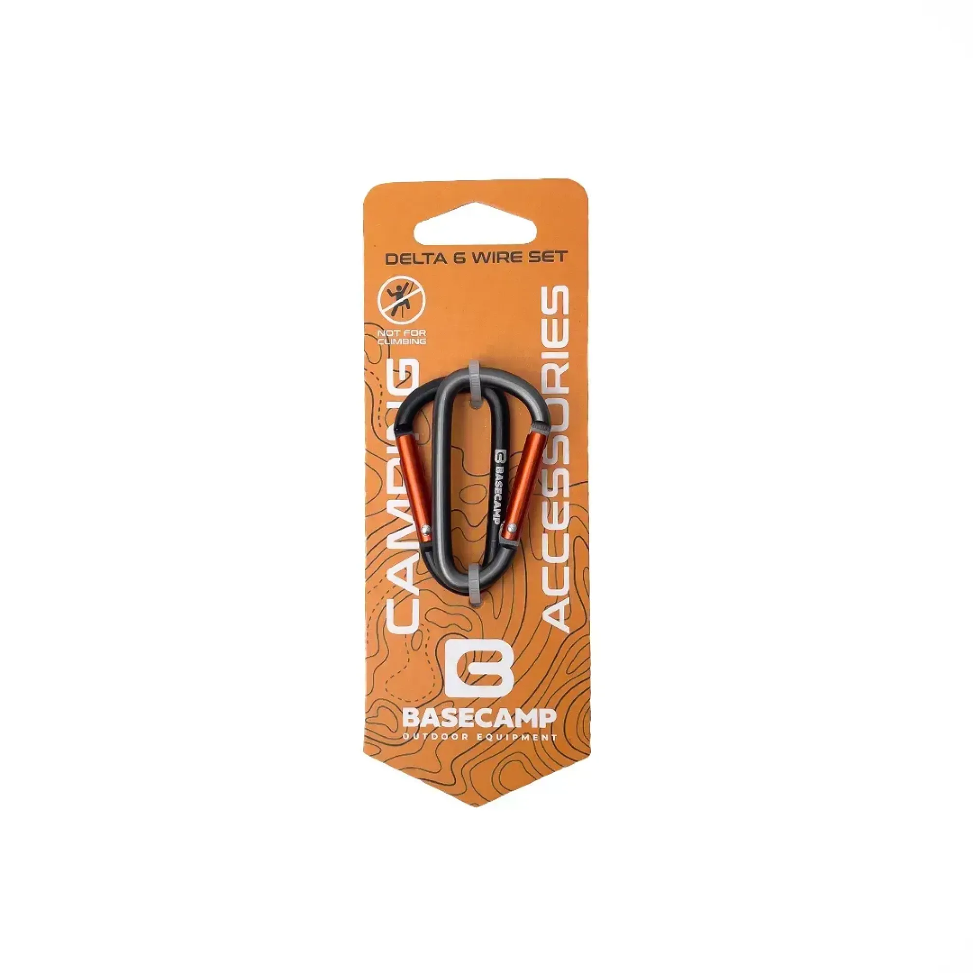 Набір алюмінієвих сервісних карабінів Base Camp Delta 6 Straight Set, 2 шт, Black/Grey (BCP 61415) - Robinzon.ua