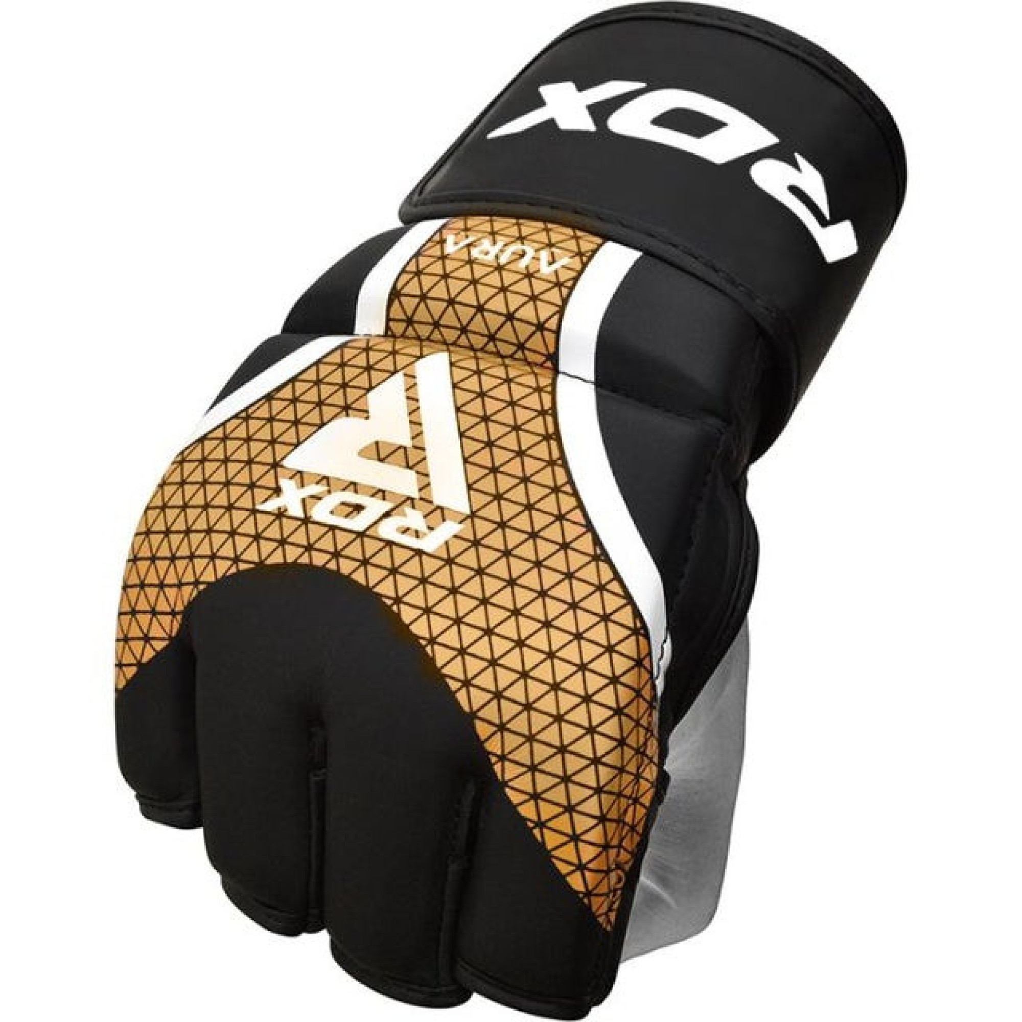 Рукавиці для ММА RDX AURA PLUS T-17 Black Golden S (капа у комплекті) - 4 - Robinzon.ua