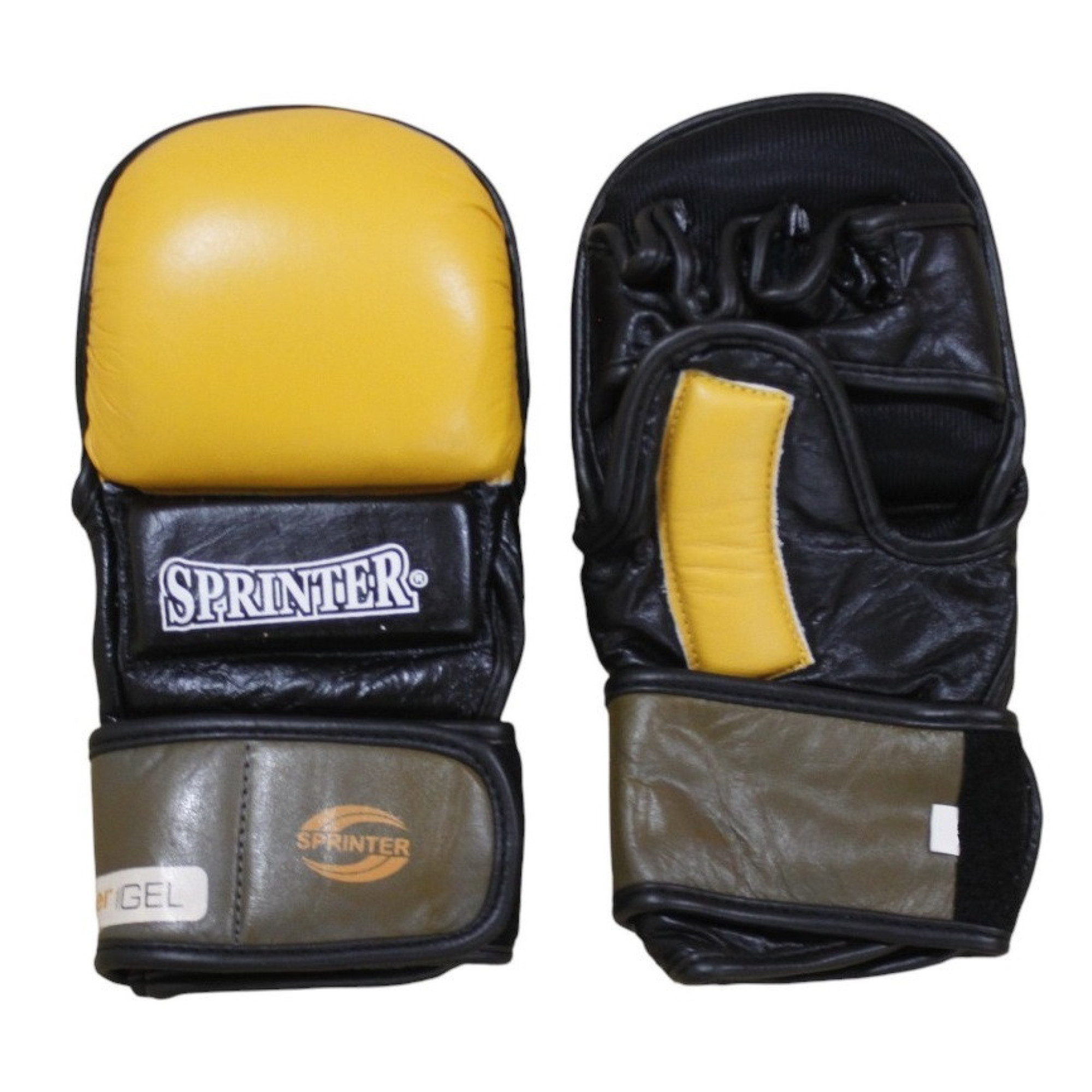 Рукавички для змішаних єдиноборств MMA Sprinter жовто-чорні - Robinzon.ua