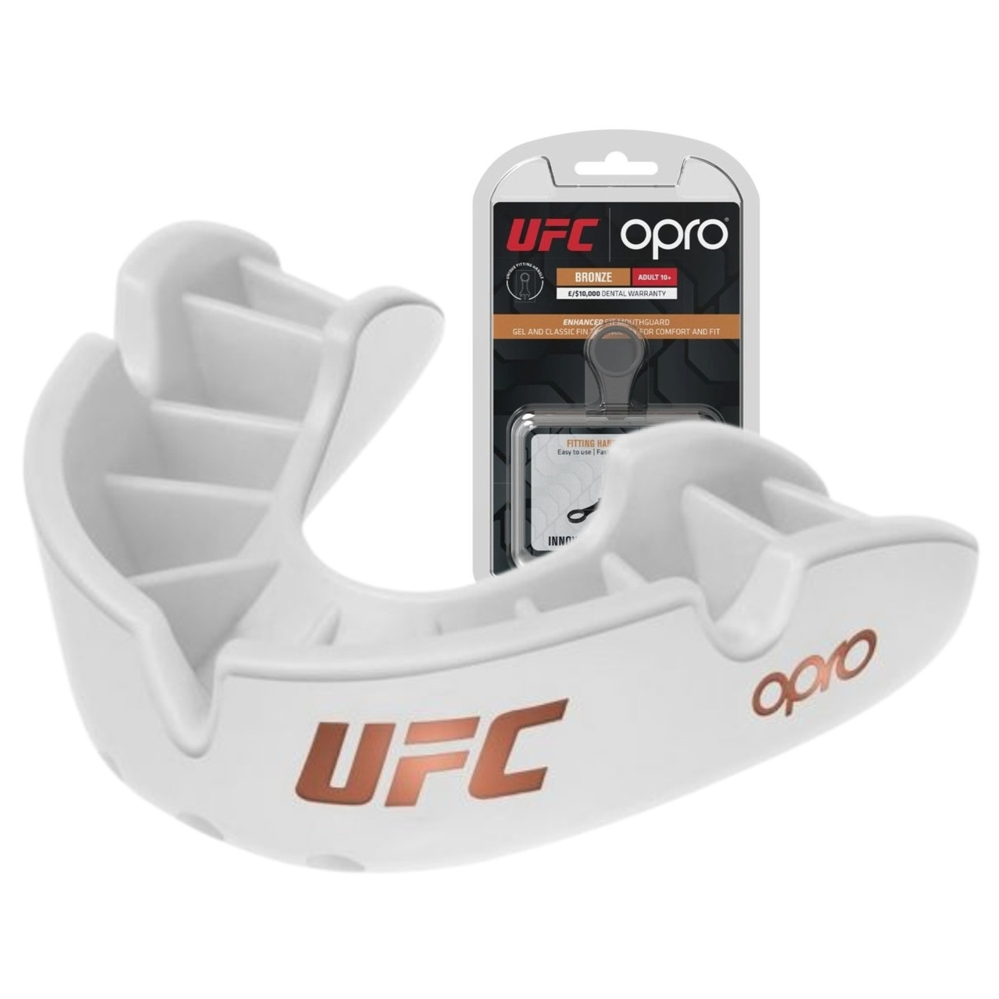 Капа боксерська OPRO Junior Bronze UFC Hologram White (art.002264002) - Robinzon.ua
