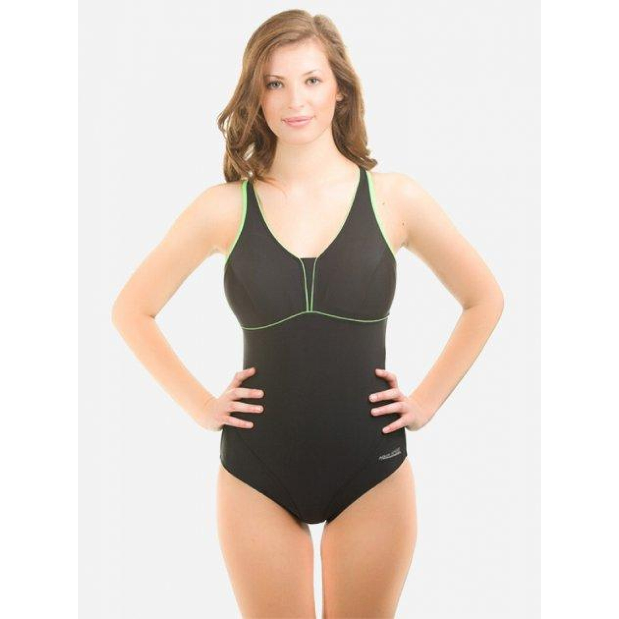 Купальник закритий для жінок Aqua Speed MATYLDA 2808 чорний, зелений Жін 44 (2XL) 450-01 2XL - Robinzon.ua