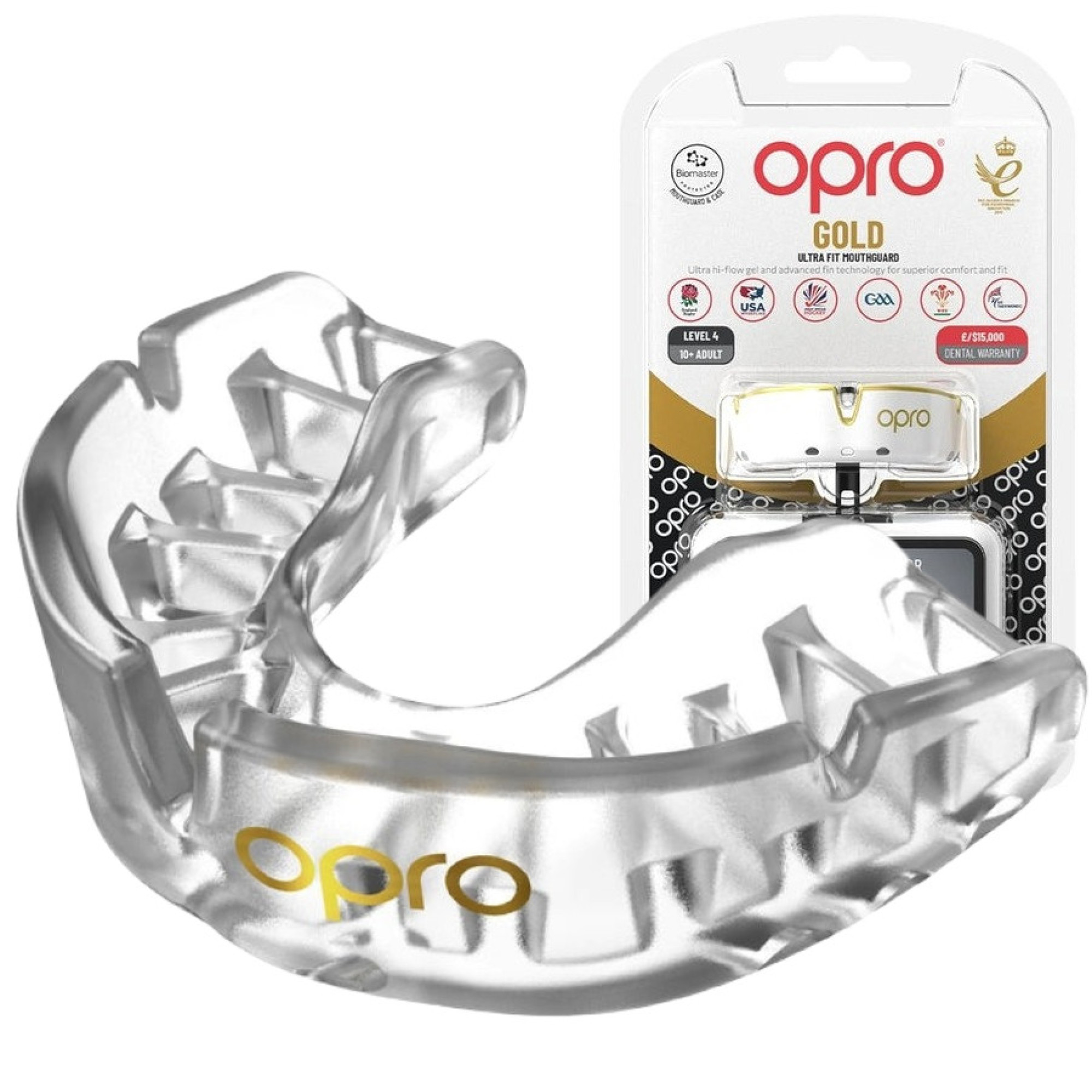 Капа OPRO Gold дитяча (вік до 10р.)  Clear (art.102505007) - Robinzon.ua