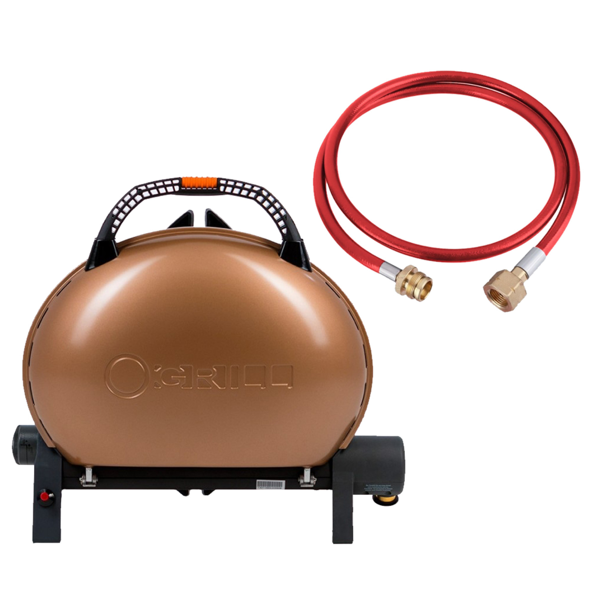 КОМПЛЕКТ Портативний переносний газовий гриль O-GRILL 500, бронзовий + шланг в подарунок! - Robinzon.ua