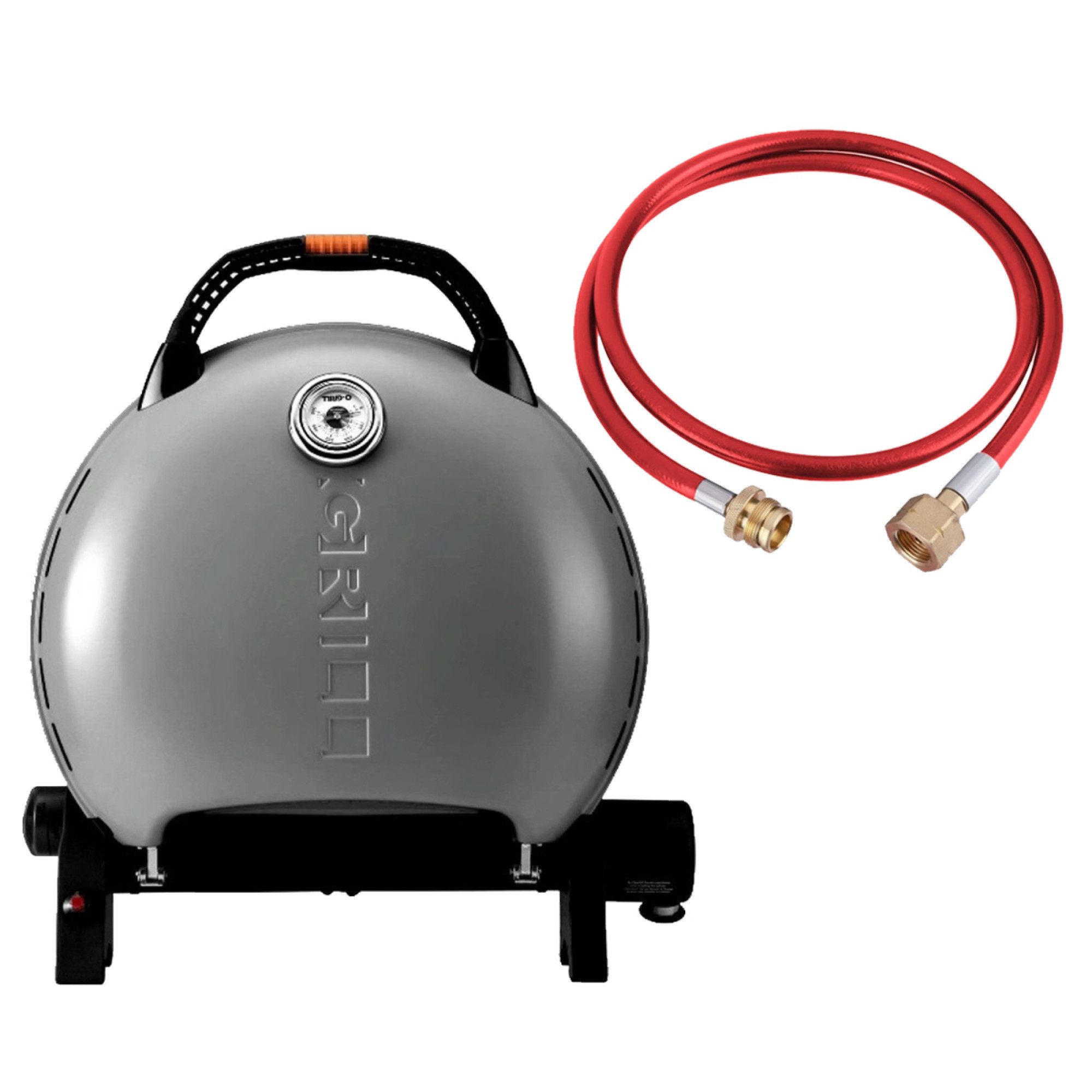 КОМПЛЕКТ Портативний переносний газовий гриль O-GRILL 600T, срібло + шланг в подарунок! - Robinzon.ua