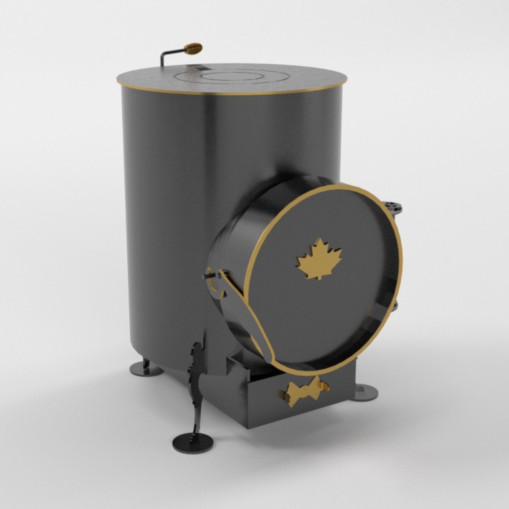 Буржуйка «Canada» 75 м3 с зольником - 1 - Robinzon.ua