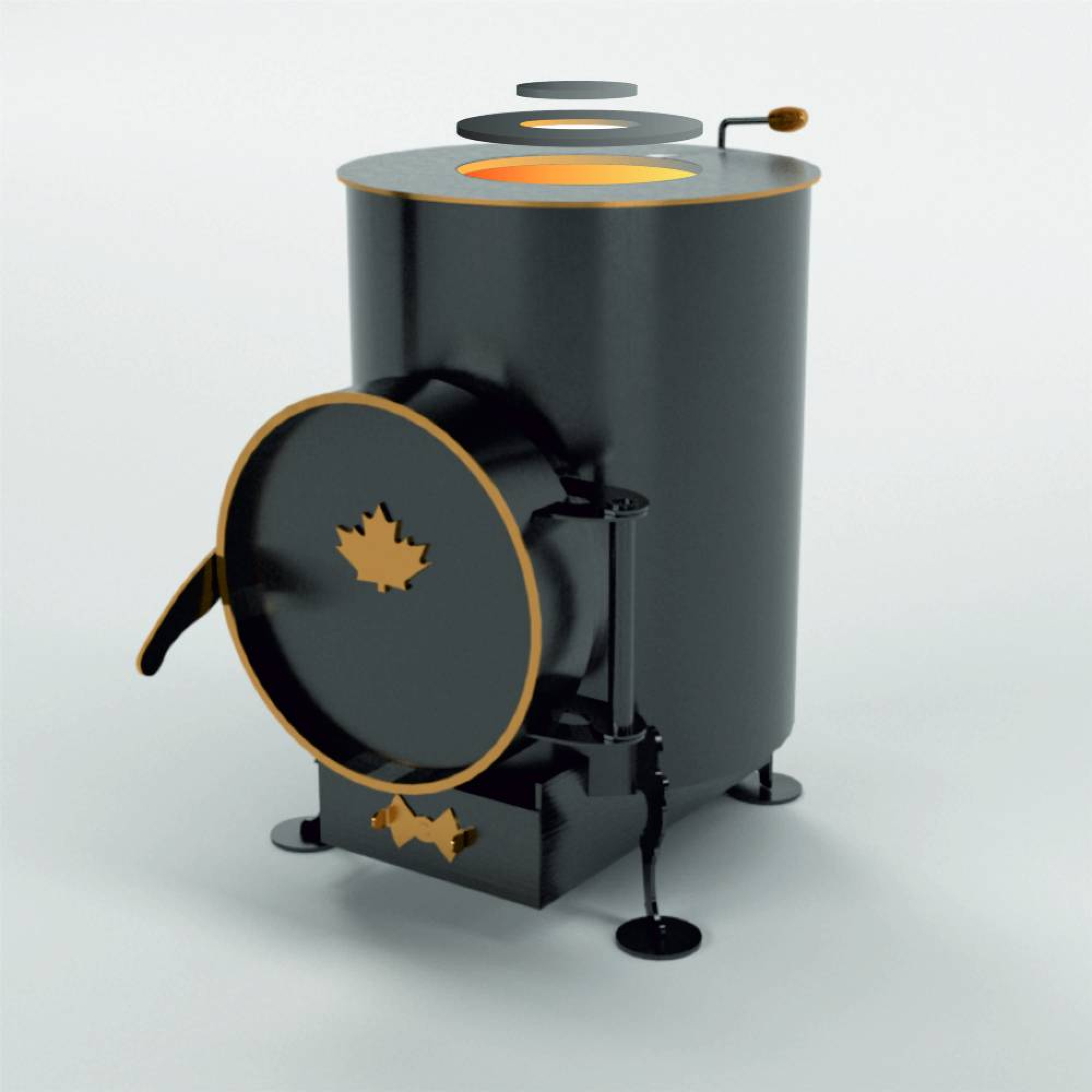 Буржуйка «Canada» 75 м3 із зольником LUX - 2 - Robinzon.ua