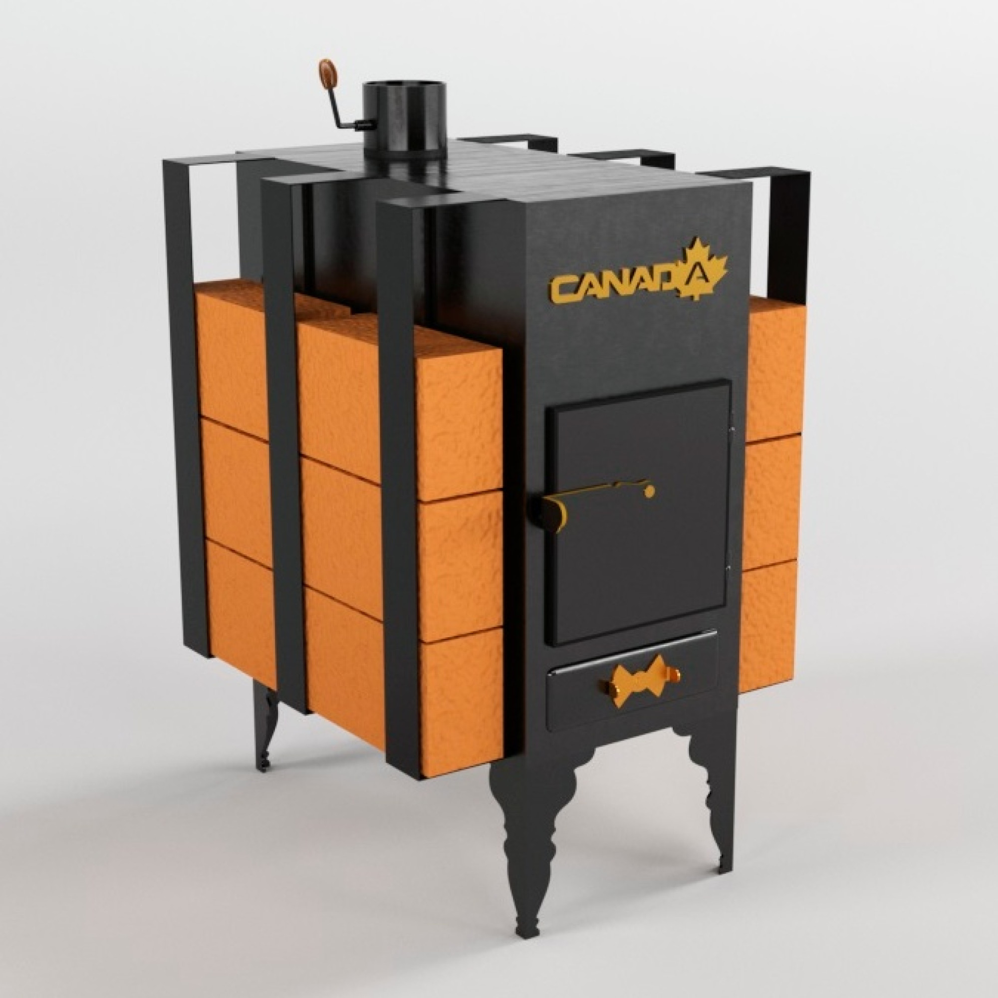 Піч дров'яна «Canada» з теплоакумулятором - 1 - Robinzon.ua