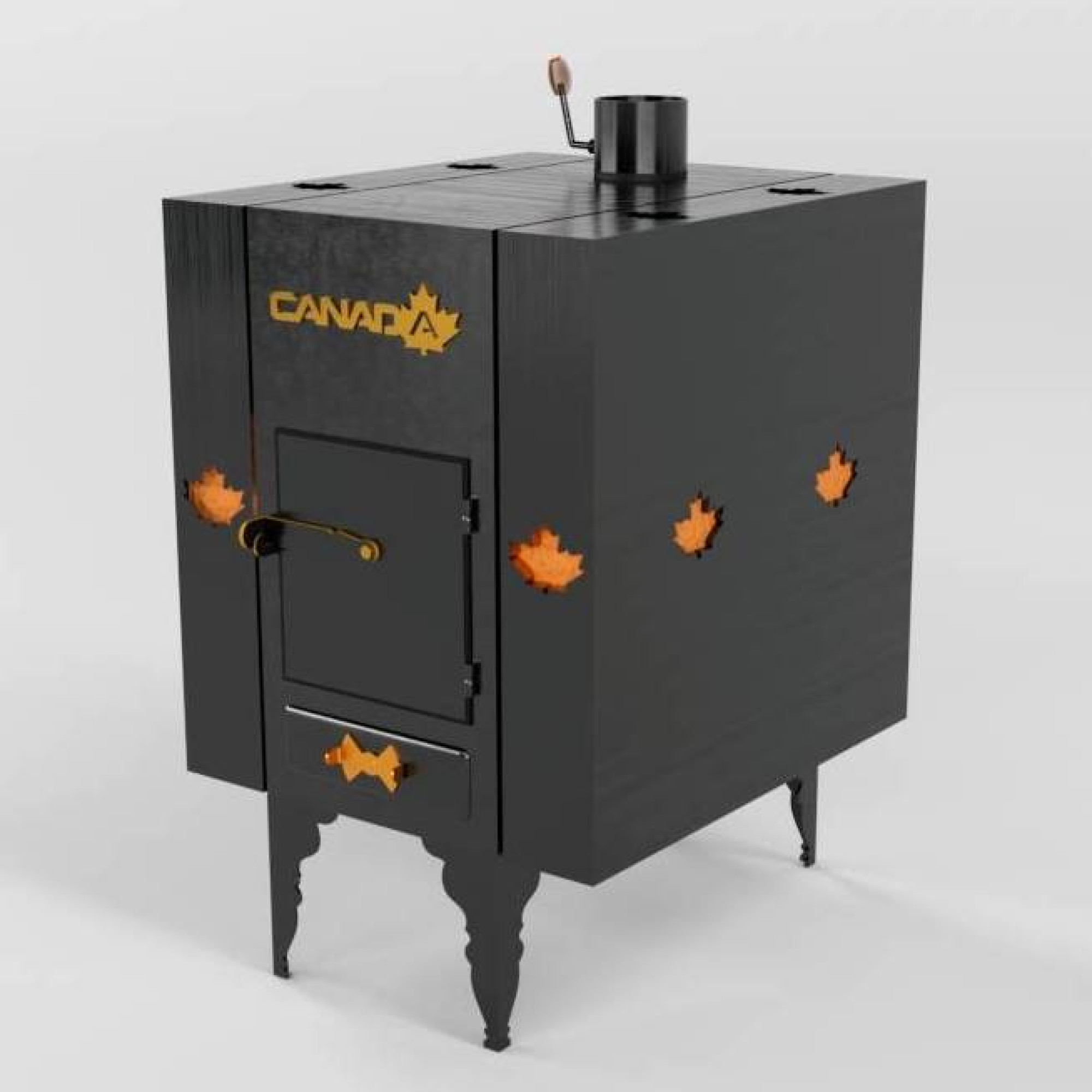 Піч дров'яна «Canada» з теплоакумулятором і захисним кожухом - Robinzon.ua