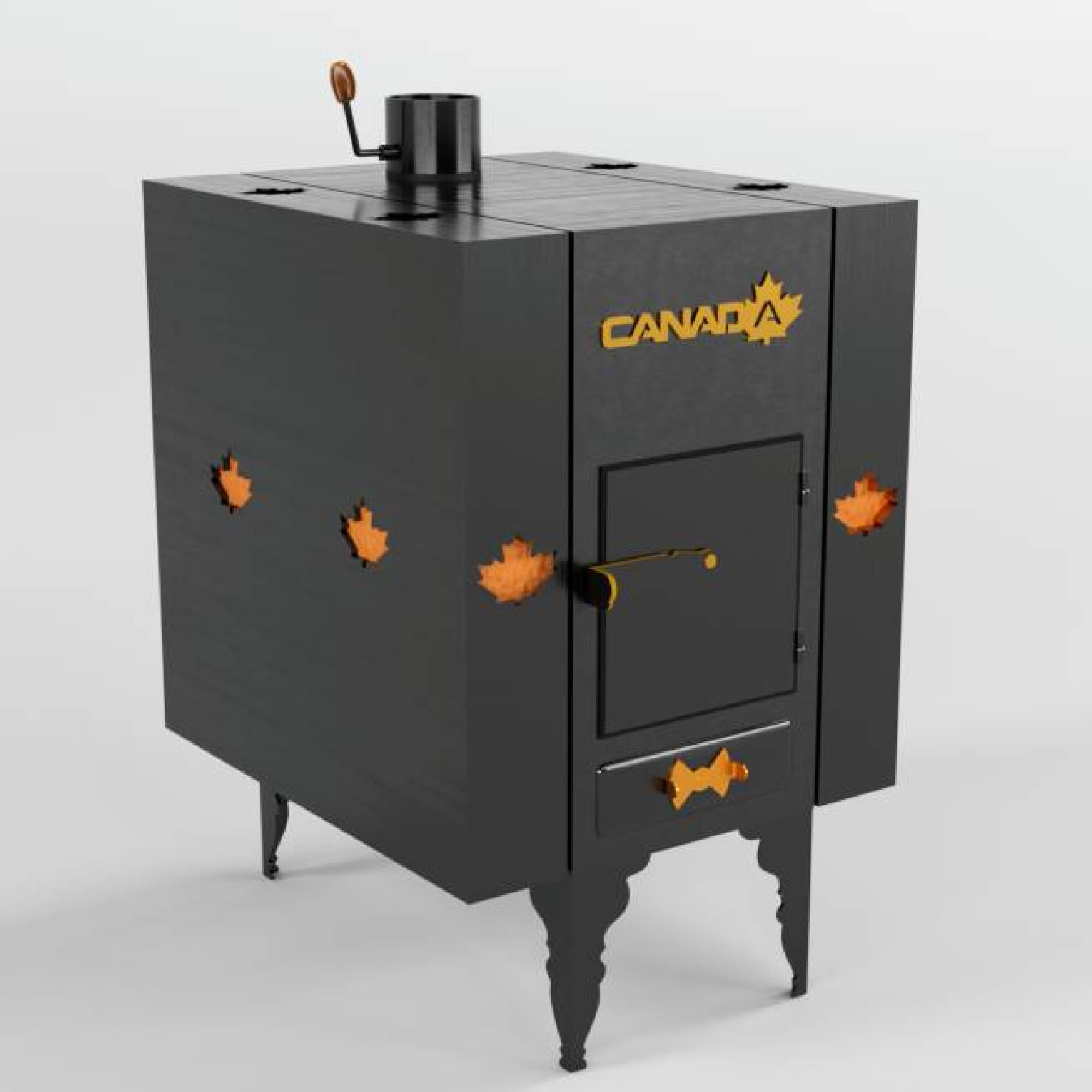 Піч дров'яна «Canada» з теплоакумулятором і захисним кожухом - 1 - Robinzon.ua